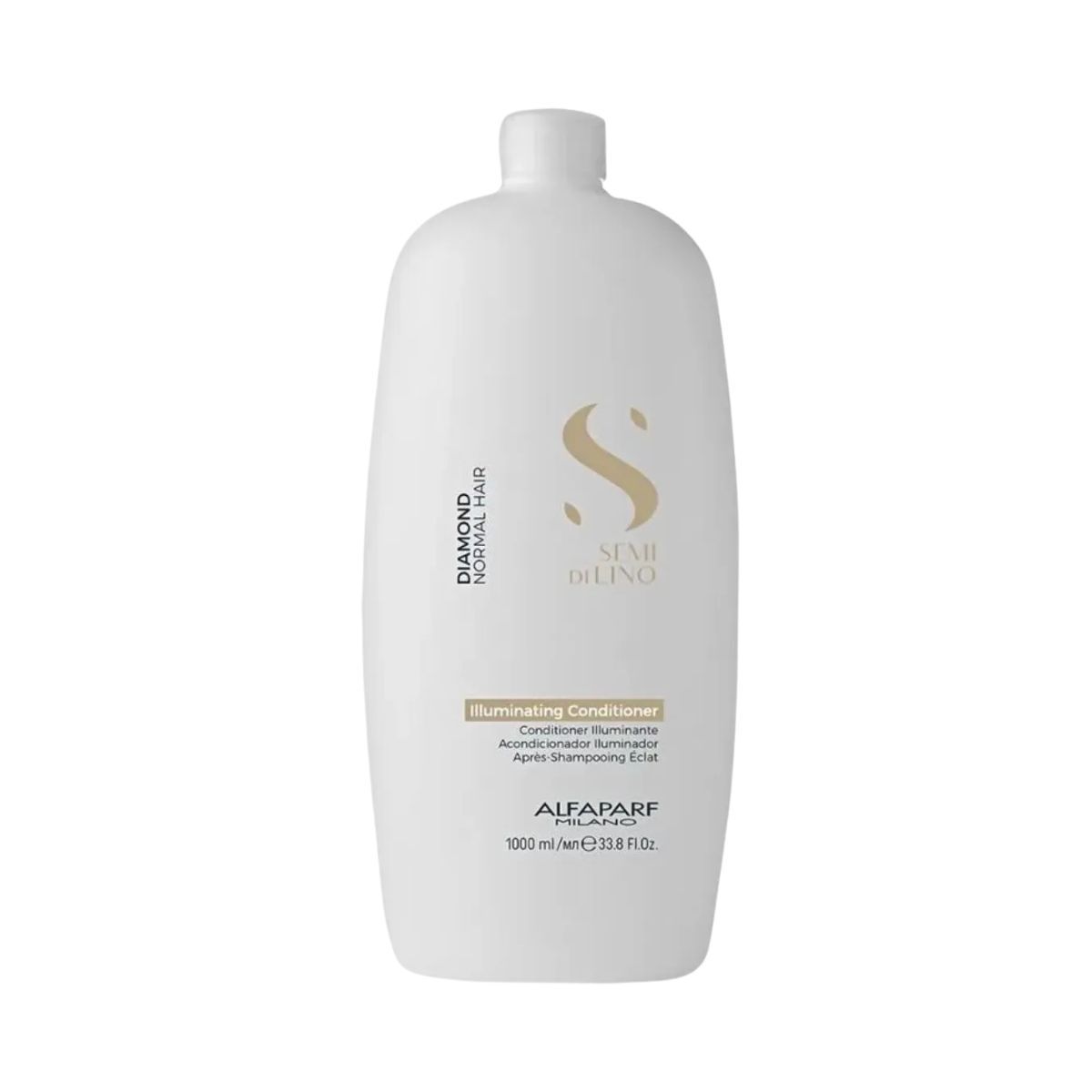 KIT ALFAPARF CONDICIONADOR SEMI DI LINO ILLUMINATING DIAMOND HAIR 1L + TRÊS AMPO