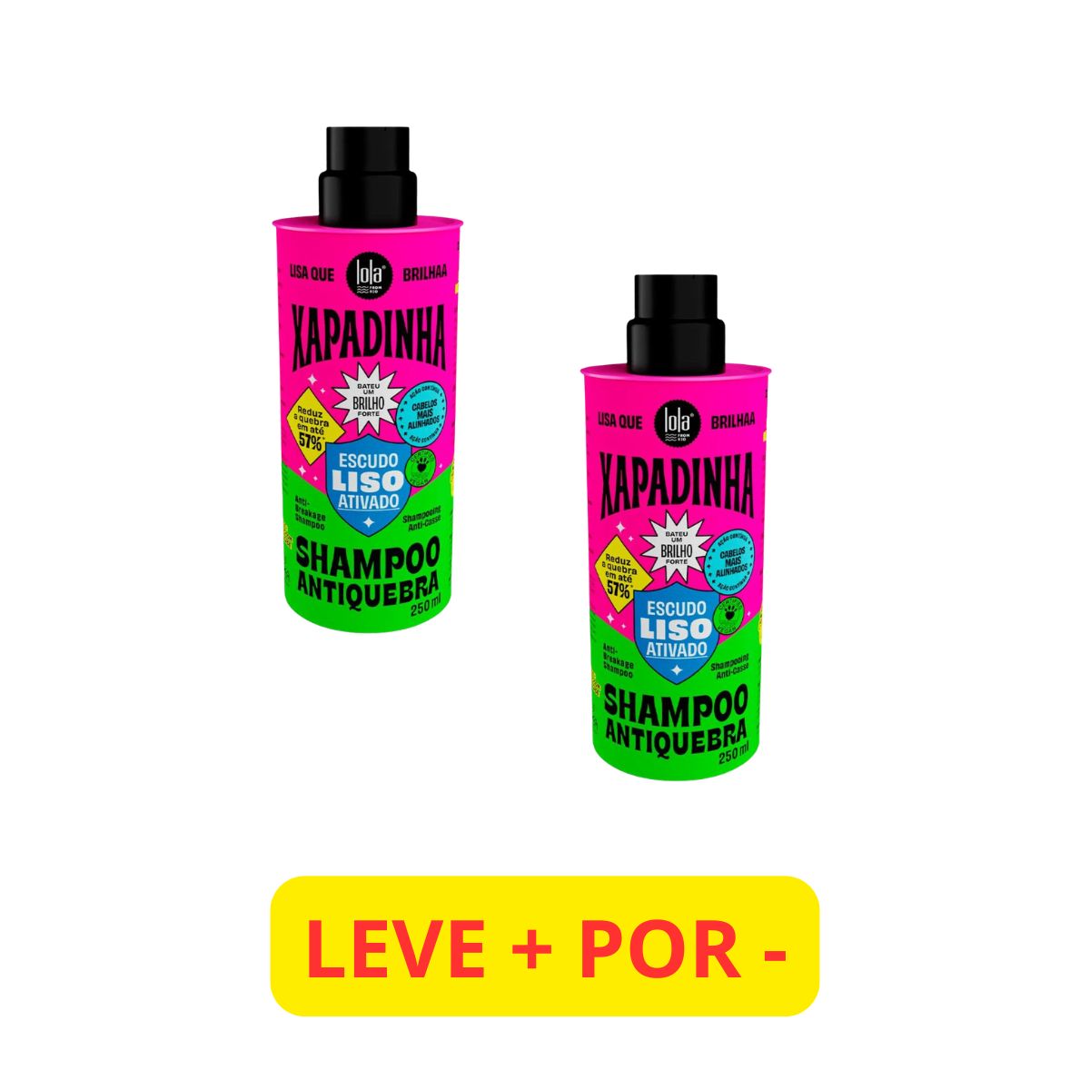 KIT LOLA SHAMPOO XAPADINHA ANTIQUEBRA 250ML LEVE + PAGUE -
