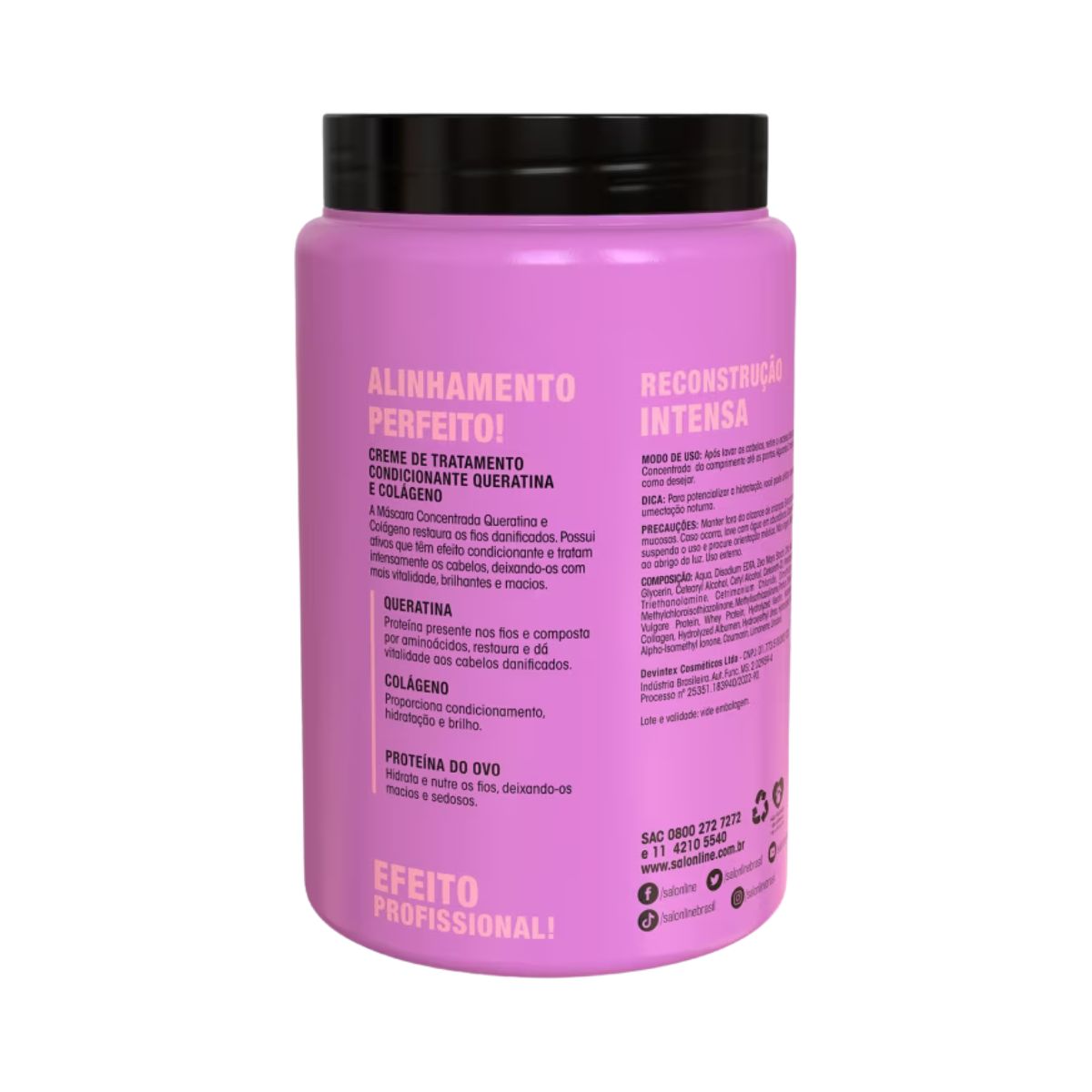 MASCARA CONDICIONANTE SOS HIDRATACAO QUERATINA E COLAGENO SALON LINE 1KG
