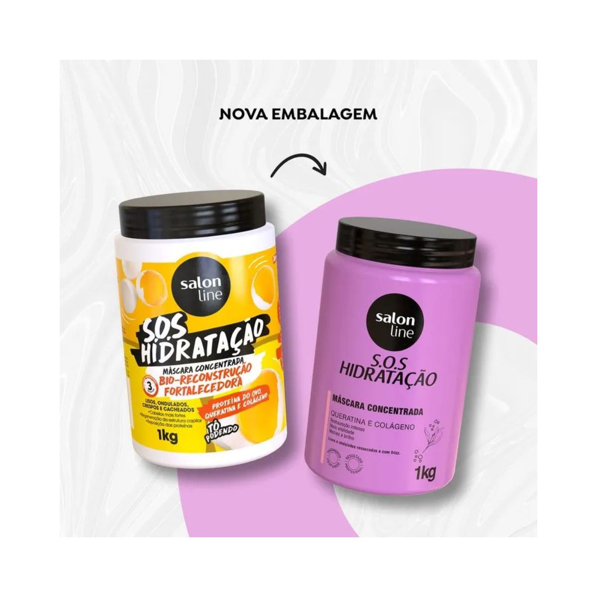 MASCARA CONDICIONANTE SOS HIDRATACAO QUERATINA E COLAGENO SALON LINE 1KG
