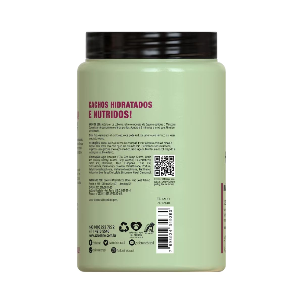 MASCARA CONDICIONANTE SOS HIDRATACAO AZEITE DE OLIVA SALON LINE 1KG