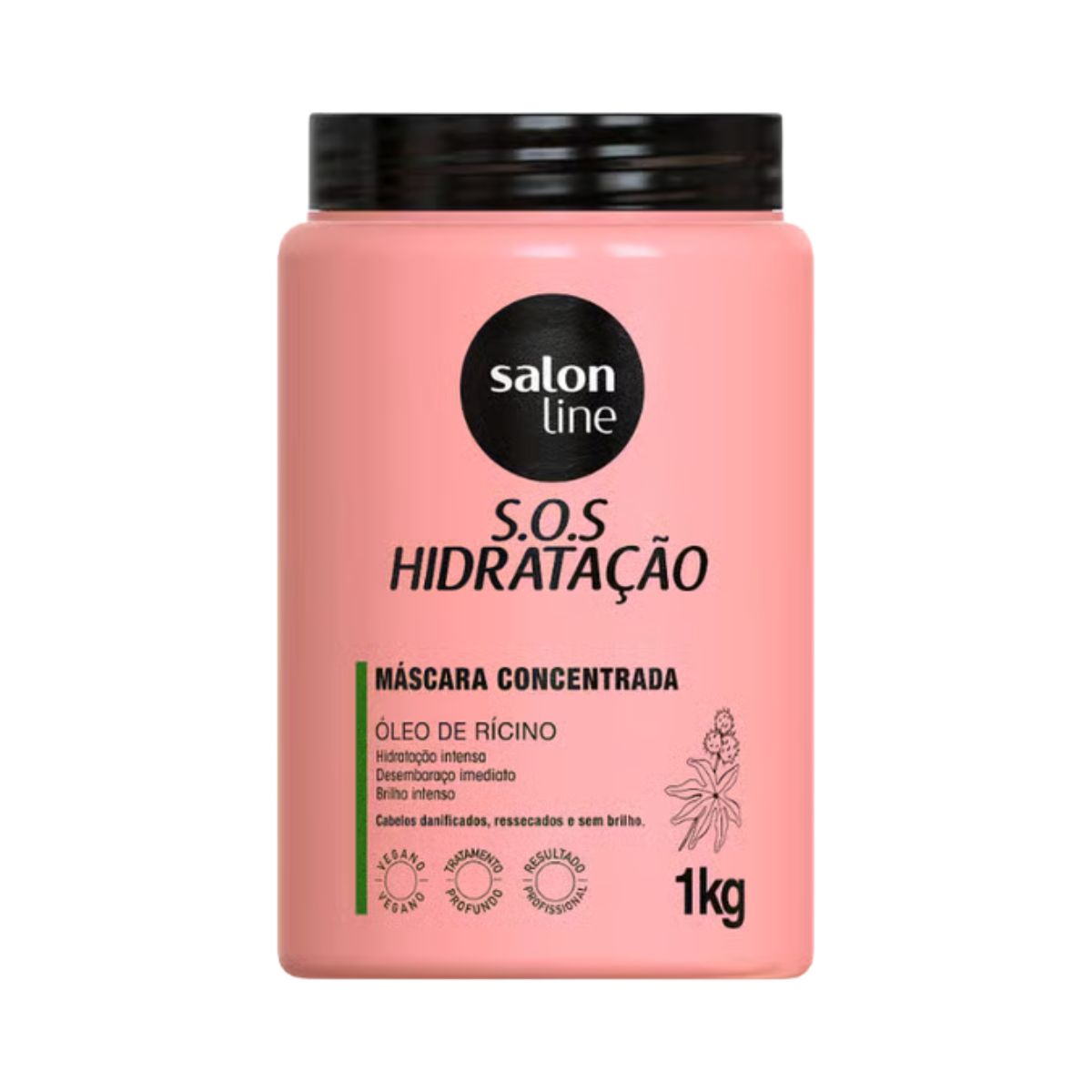 MASCARA CONDICIONANTE SOS HIDRATACAO OLEO DE RICINO SALON LINE 1KG