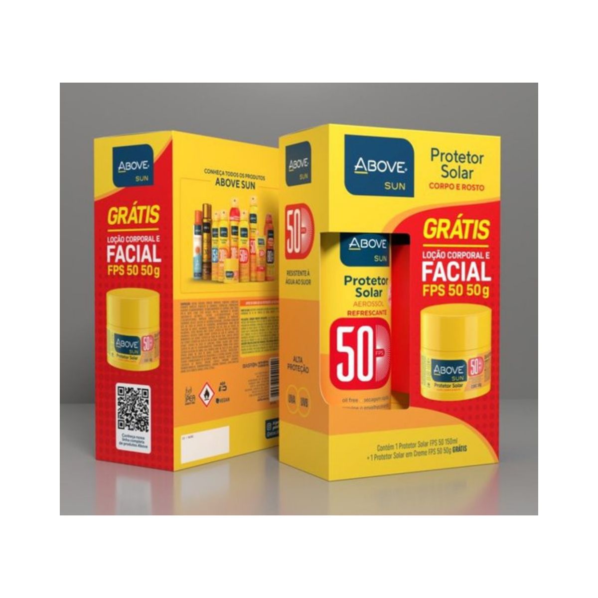 KIT ABOVE PROTETOR SOLAR SUN FPS50 150ML+GRATIS PROTETOR SOLAR CREME FPS50 50G
