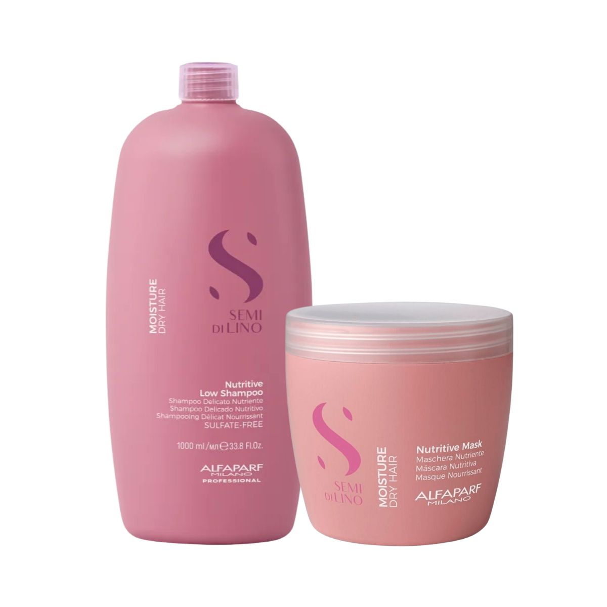 KIT ALFAPARF SHAMPOO NUTRITIVE MOISTURE 1L + MÁSCARA NUTRITIVE MOISTURE 500ML