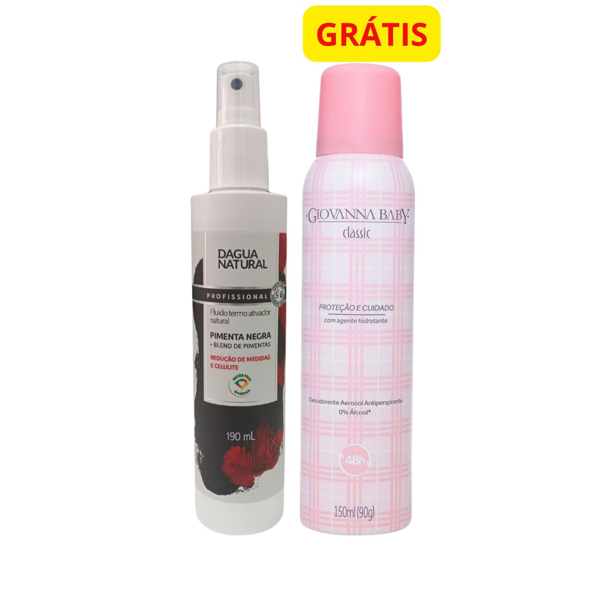 KIT DAGUA NATURAL FLUÍDO TERMO ATIVADOR PIMENTA NEGRA 190ML + GRÁTIS DESODORANTE