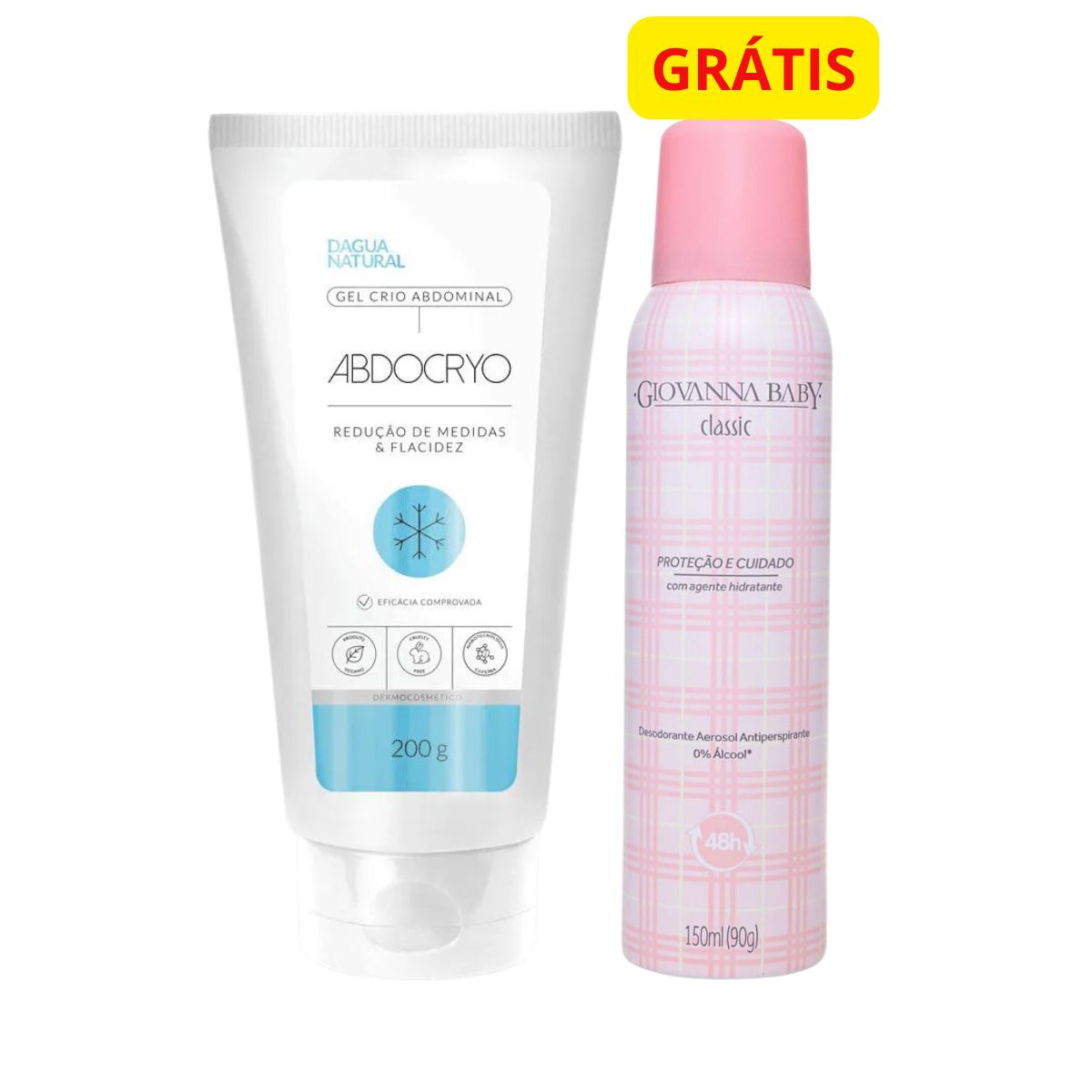 KIT DUA NATURAL GEL CRIO ABDOMINAL 200G + GRÁTIS DESODORANTE AEROSOL CLASSIC GIO