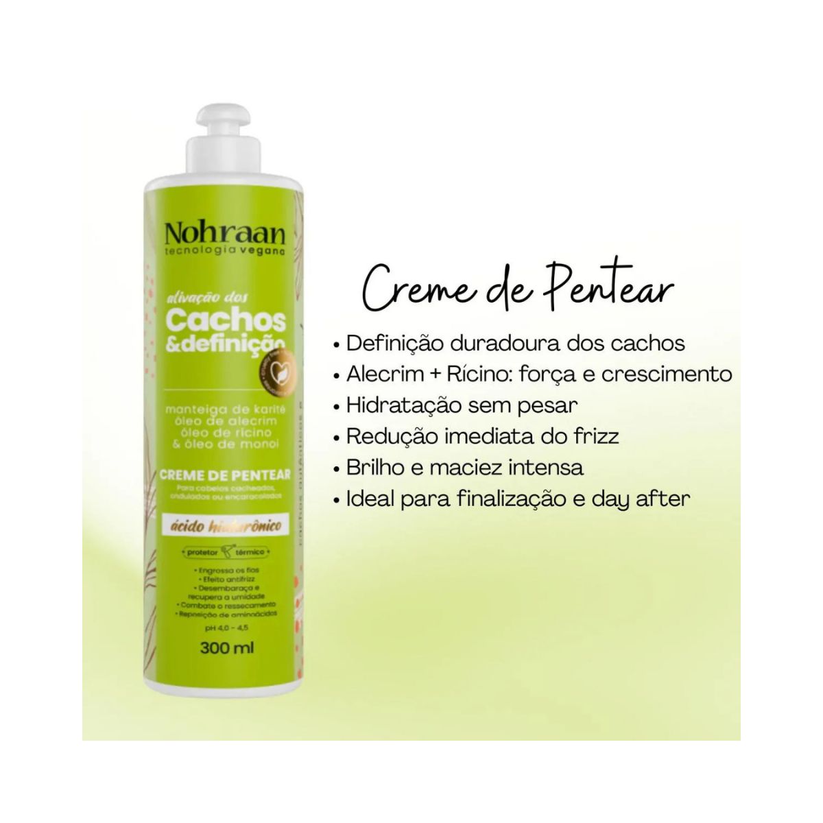 CREME DE PENTEAR CACHOS ALECRIM NOHRAAN 300G