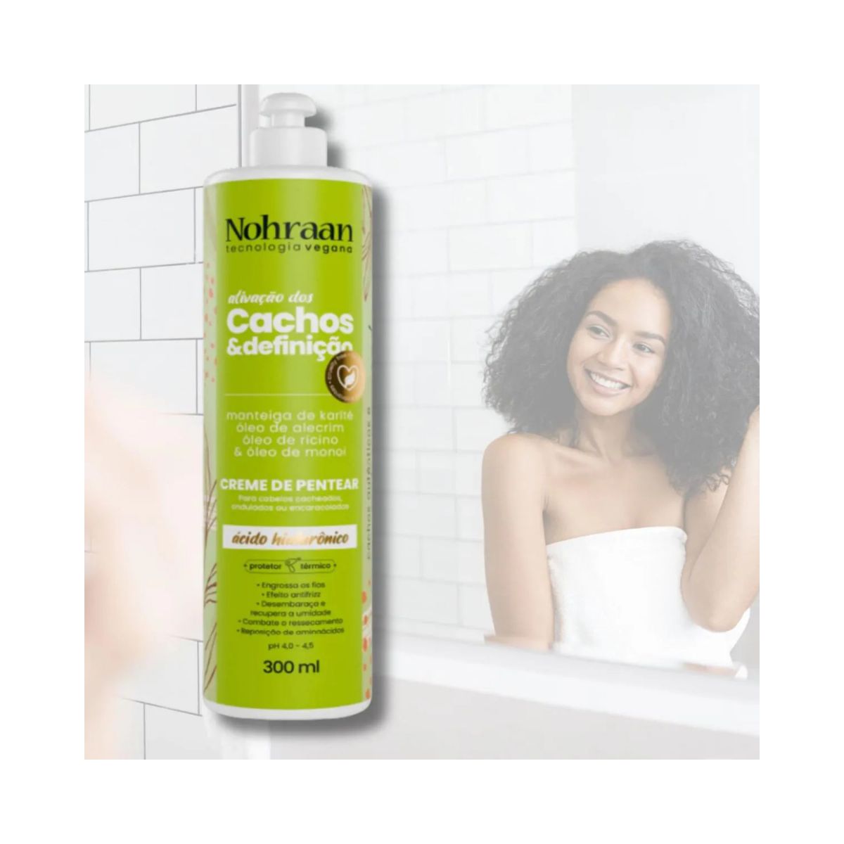 CREME DE PENTEAR CACHOS ALECRIM NOHRAAN 300G