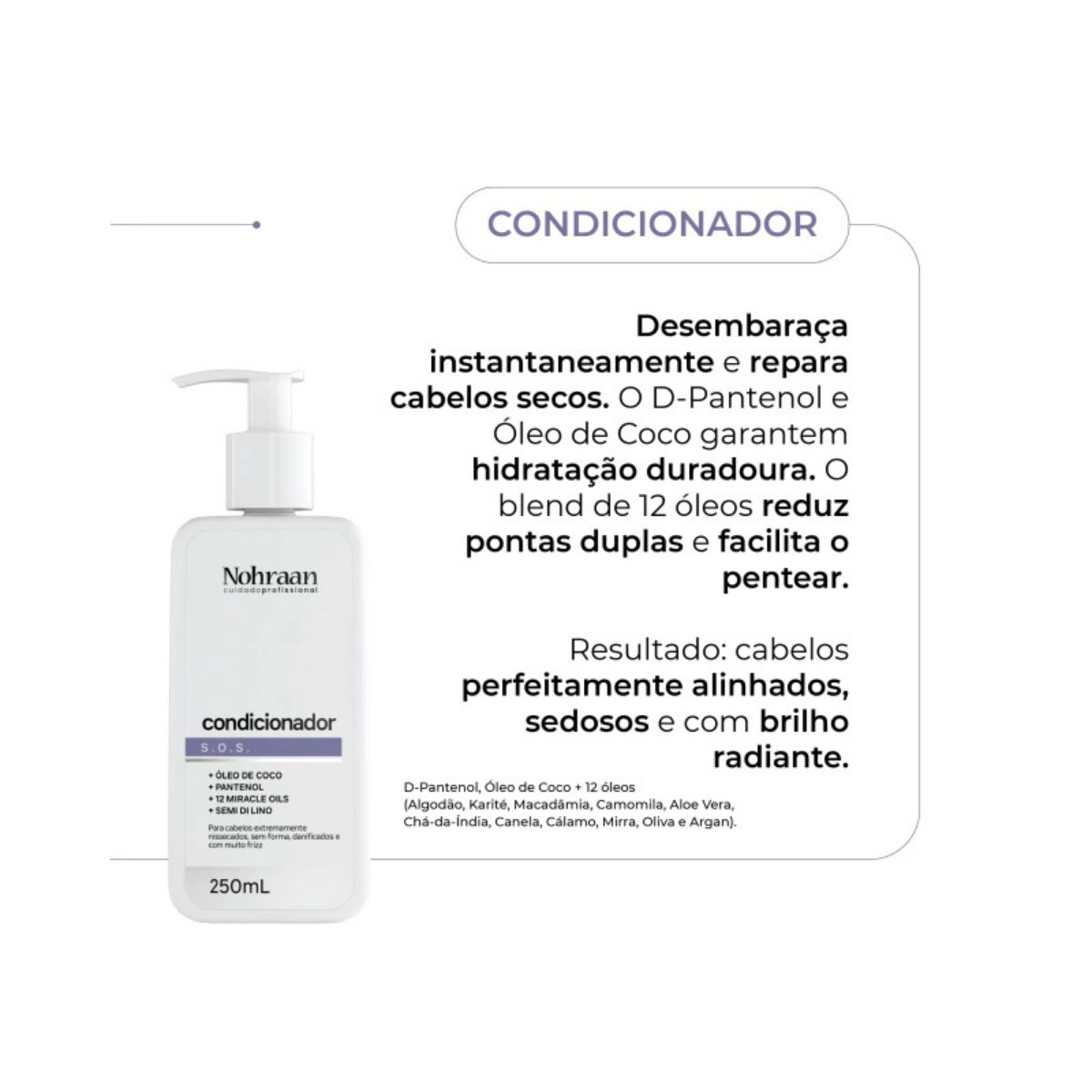CONDICIONADOR S.O.S PRÓ NOHRAAN 250ML