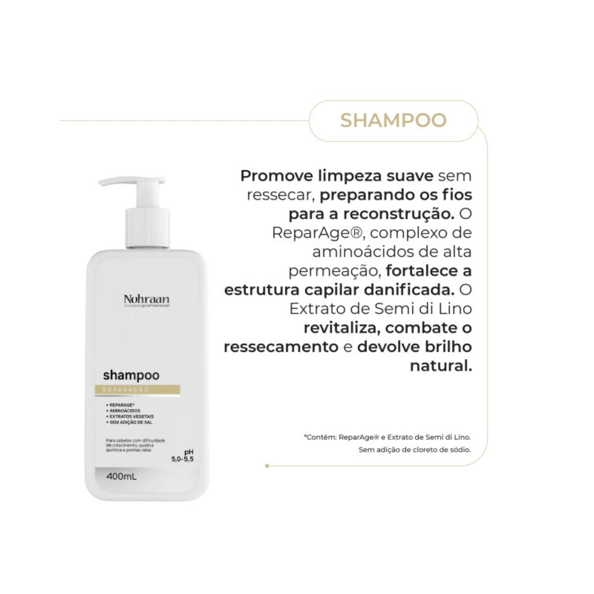 SHAMPOO REPARAÇÃO PRÓ NOHRAAN 400ML