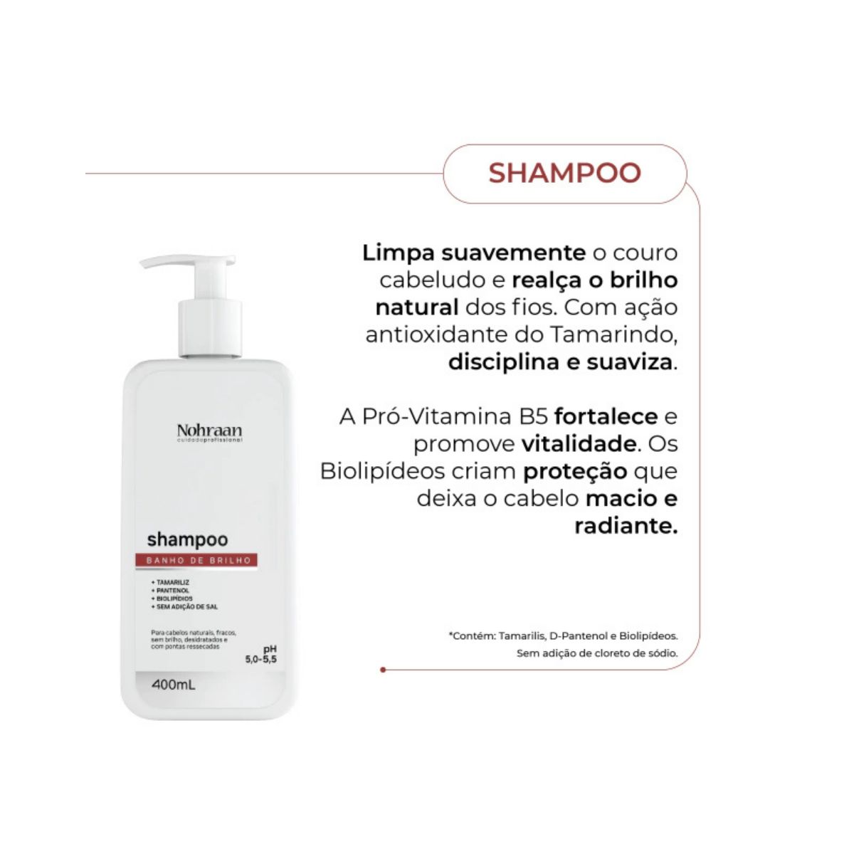 SHAMPOO BANHO DE BRILHO PRÓ NOHRAAN 400ML