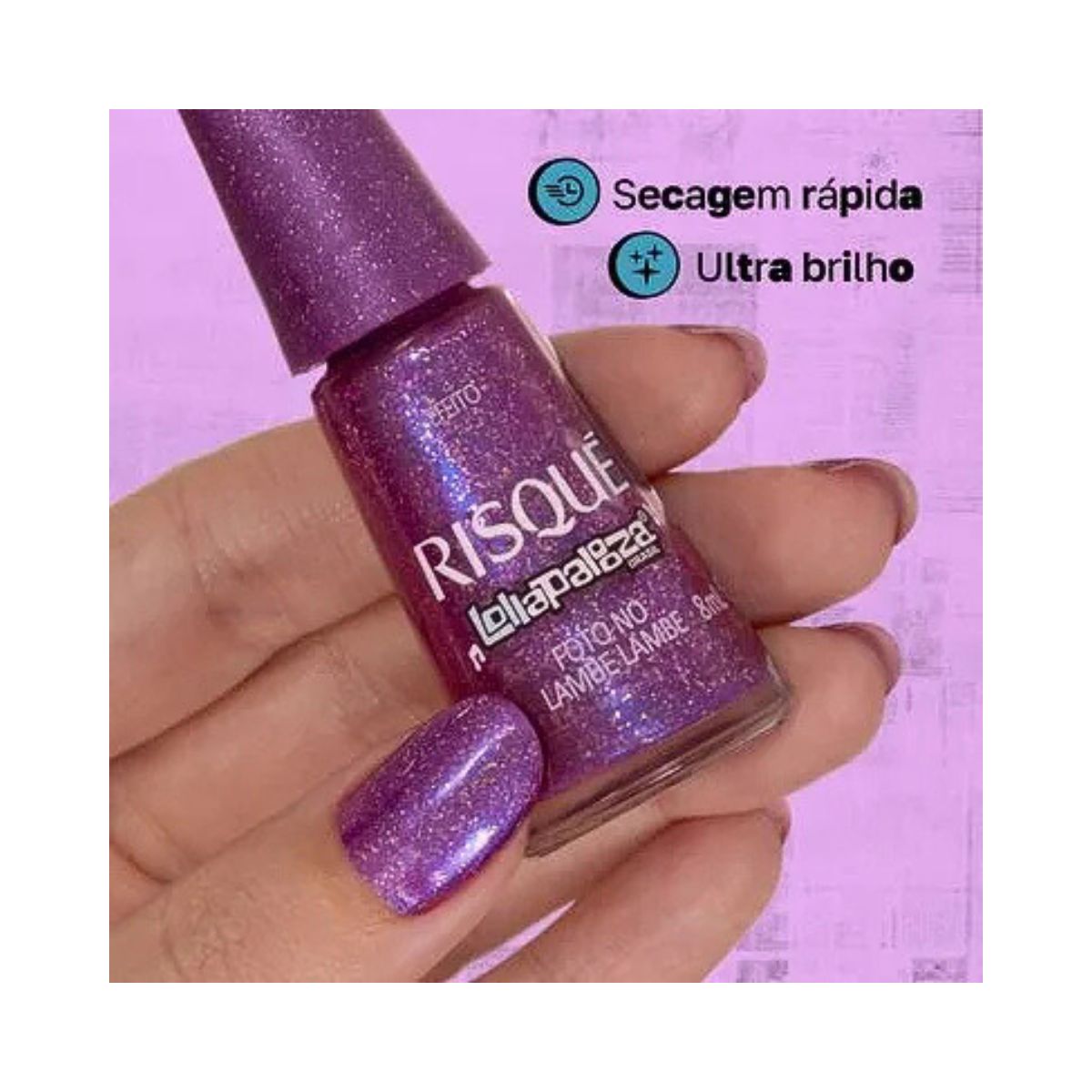 ESMALTE RISQUE LOLLAPALOOZA FOTO NO LAMBE LAMBE 8ML