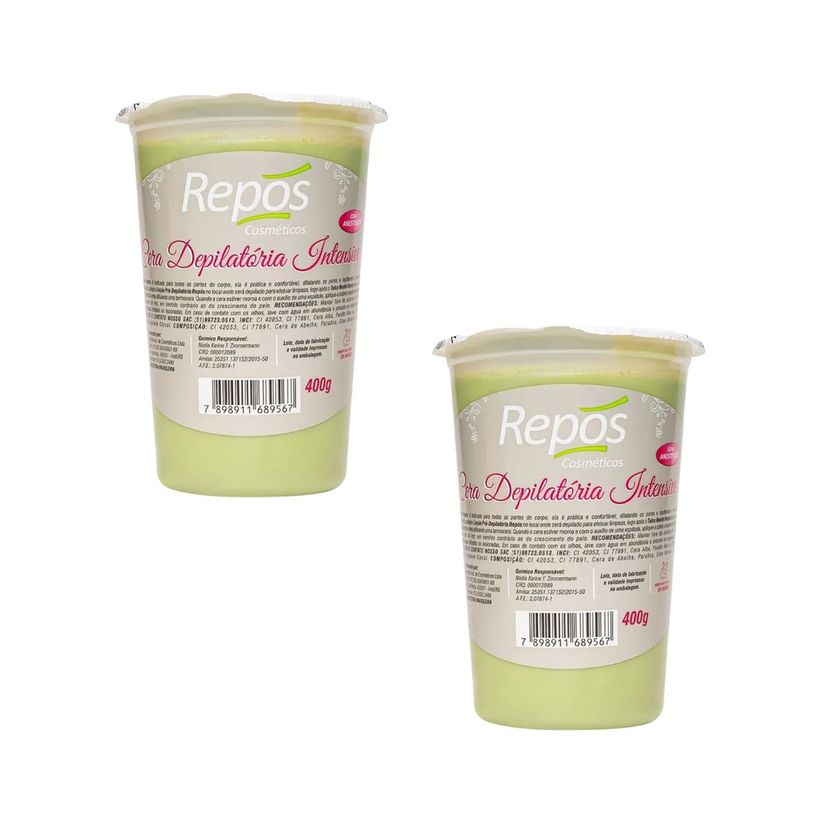 KIT REPOS 2 CERAS DEPILATÓRIAS EM POTE INTENSE 400G