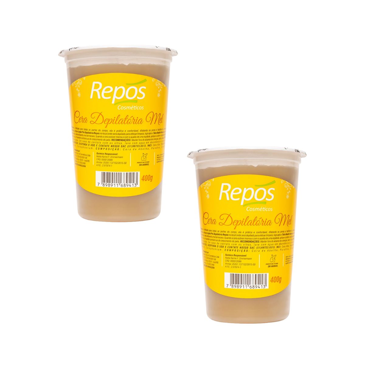 KIT REPOS 2 CERAS DEPILATÓRIAS EM POTE 400G