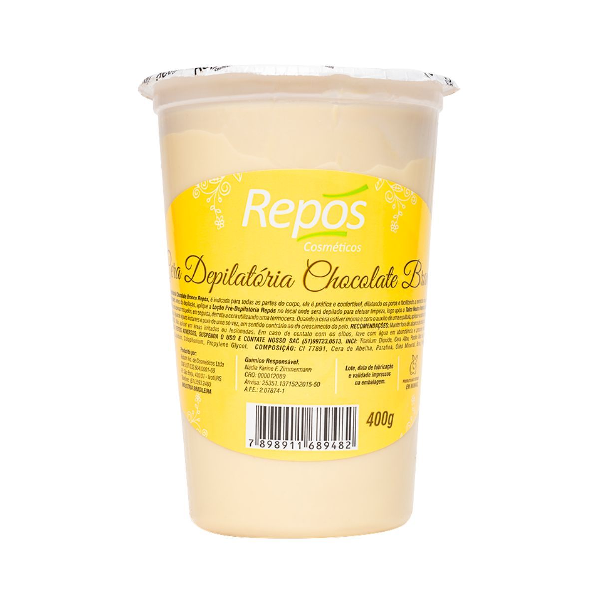 KIT REPOS 1 CERA DEPILATÓRIA DE CHOCOLATE BRANCO 400 + 1 CERA DEPILATÓRIA INTENS
