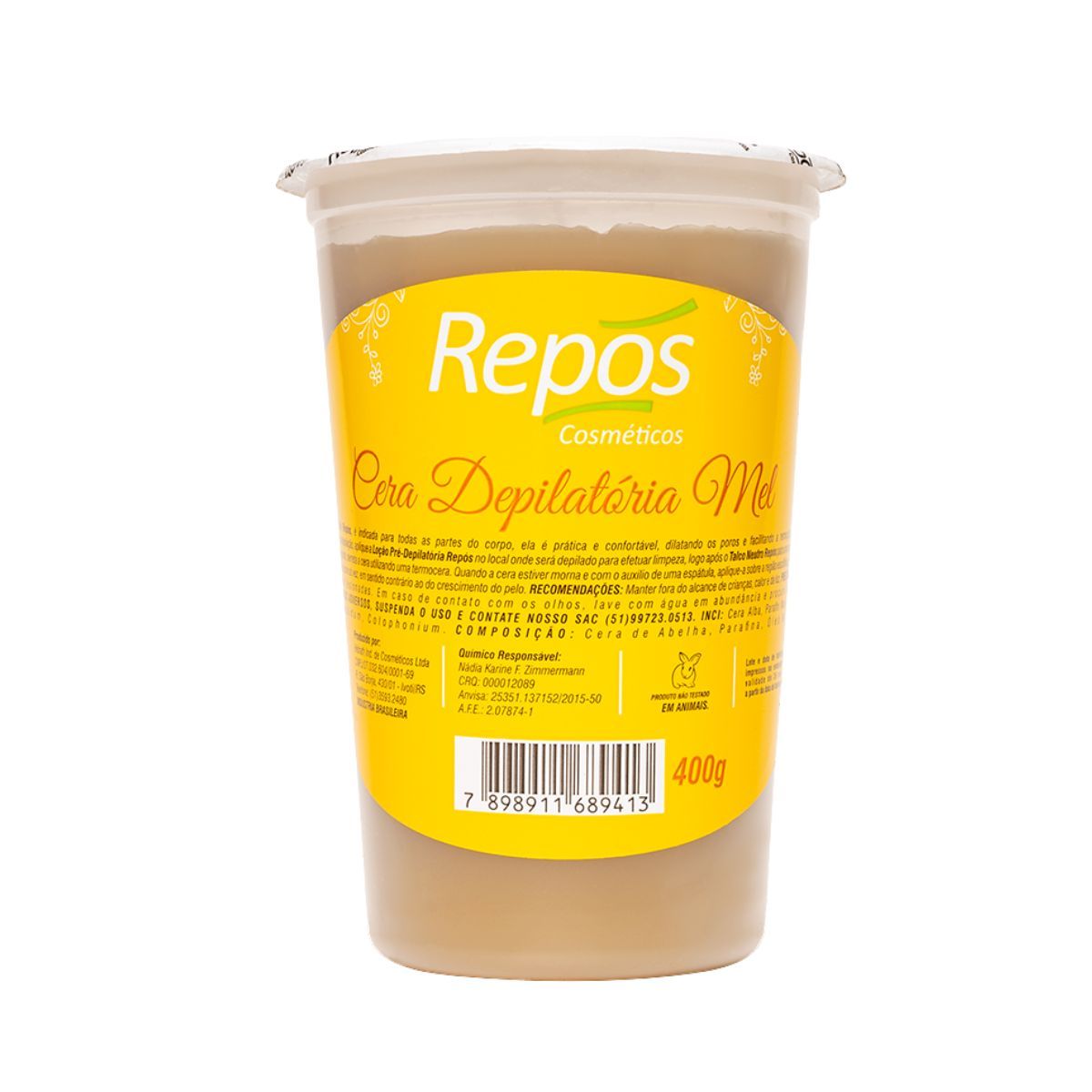 KIT REPOS 1 CERA DEPILATÓRIA INTENSE 400G + 1 CERA DEPILATÓRIA MEL 400G