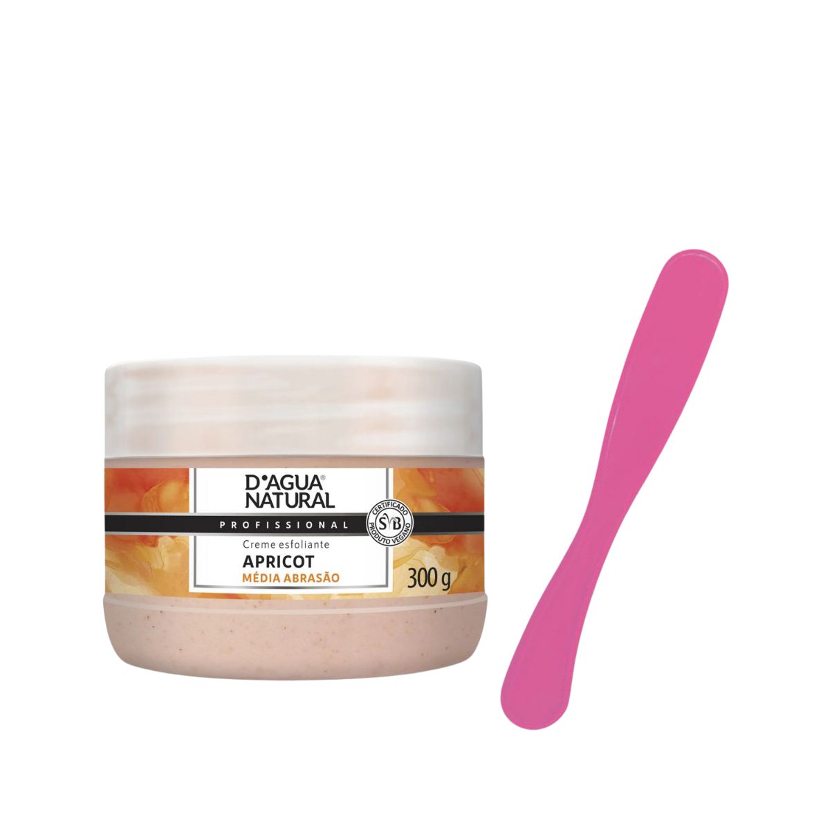 KIT DAGUA NATURAL CREME ESFOLIANTE APRICOT MÉDIA ABRASÃO 300G + ESPÁTULA RASKALO