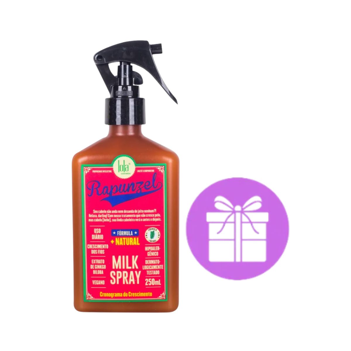 KIT LOLA LEAVE-IN SPRAY MILK RAPUNZEL 250ML + ACESSÓRIO DIVERSO