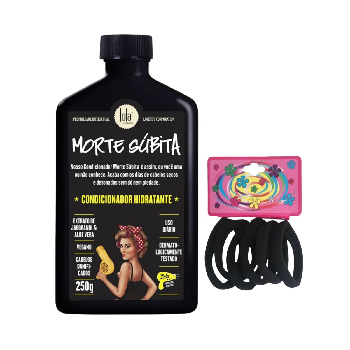 KIT LOLA CONDICIONADOR HIDRATANTE MORTE SÚBITA 250ML + ACESSÓRIO SORTIDO