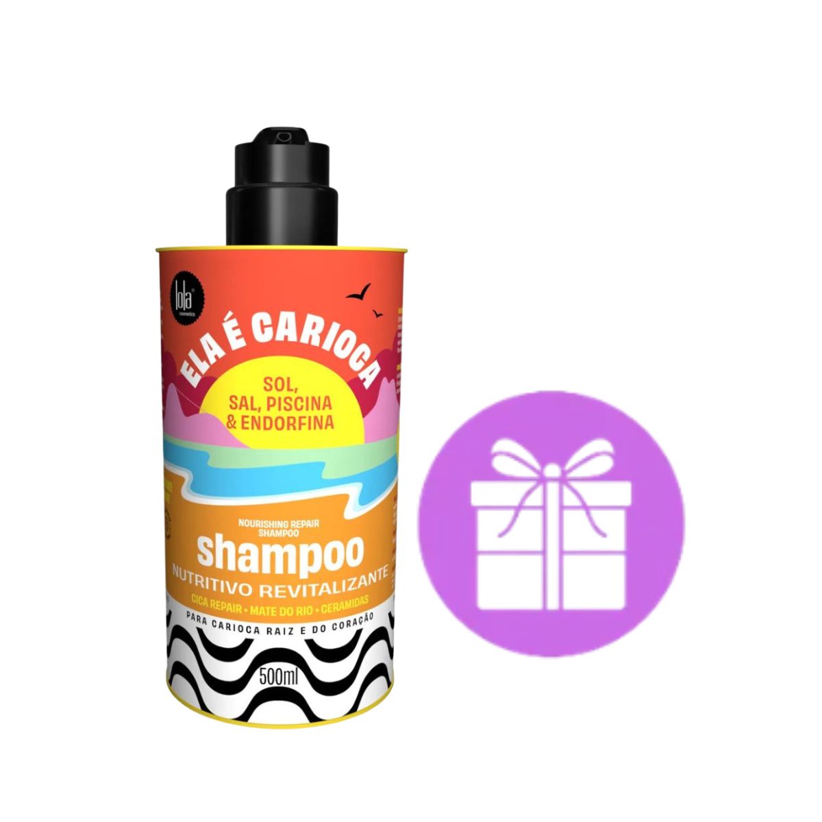 KIT LOLA SHAMPOO NUTRITIVO ELA É CARIOCA 500ML + ACESSÓRIO SORTIDO