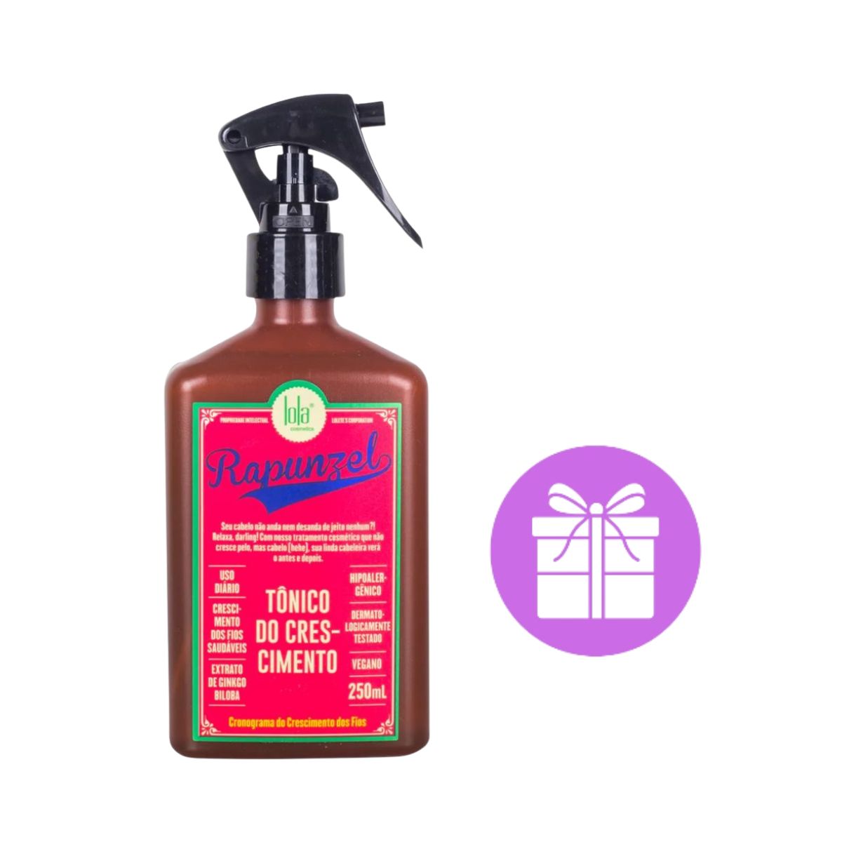 KIT LOLA TÔNICO DE CRESCIMENTO RAPUNZEL 250ML + ACESSORIO SORTIDO