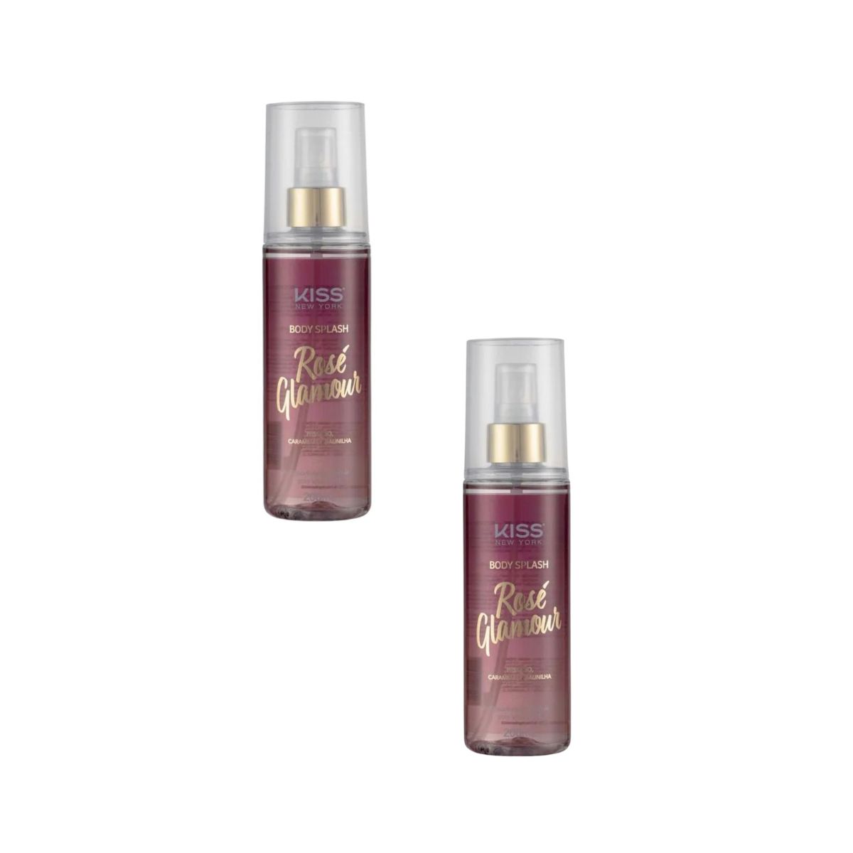 KIT KISS NEW YORK 2 BODYS SPLASH ROSE GLAMOUR 200ML