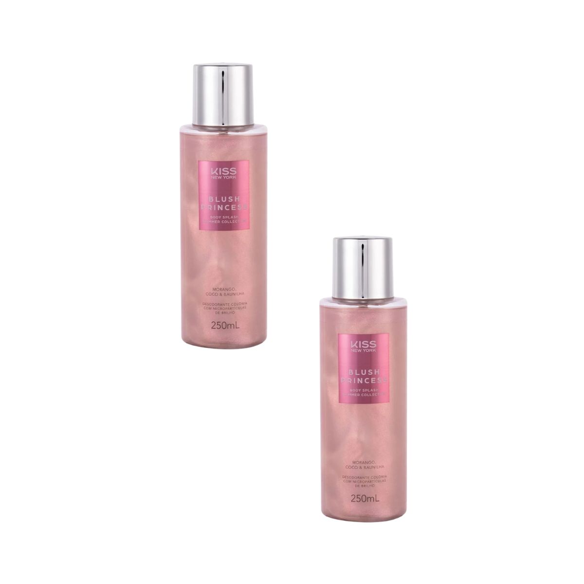 KIT KISS NEW YORK 2 BODYS SPLASH SHIMMER BLUSH PRINCESS 250ML