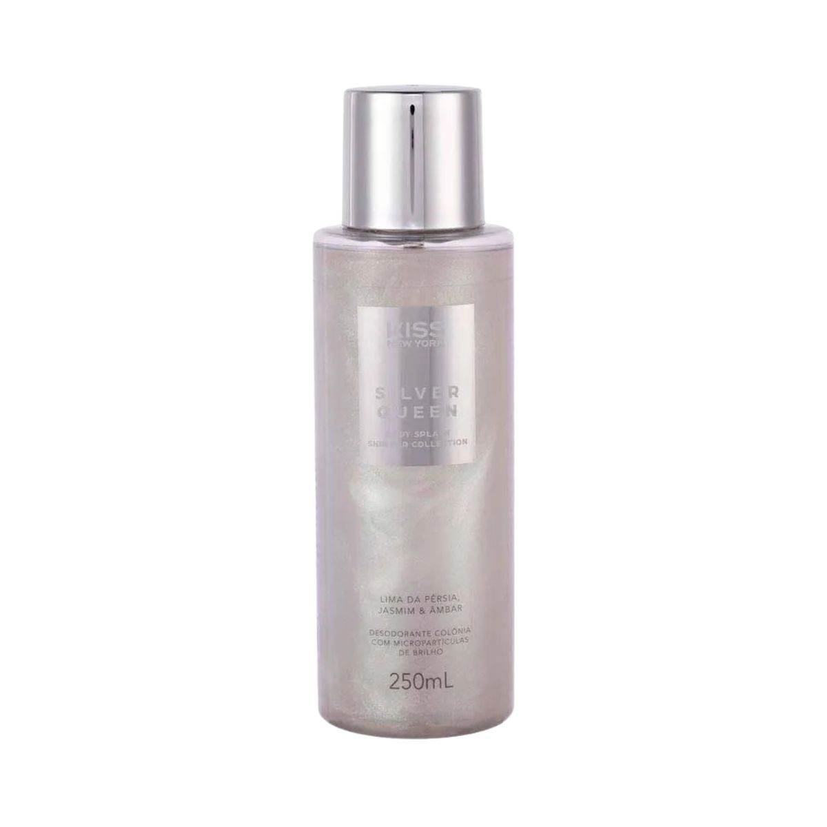 KIT KISS NEW YORK 2 BODYS SPLASH SHIMMER SILVER QUEEN 250ML