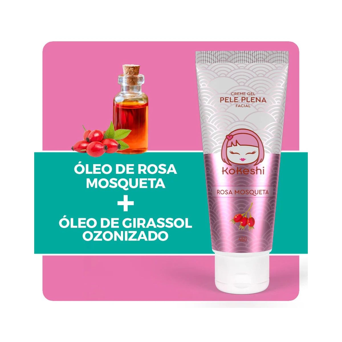 CREME GEL FACIAL PELE PLENA KOKESHI 45G