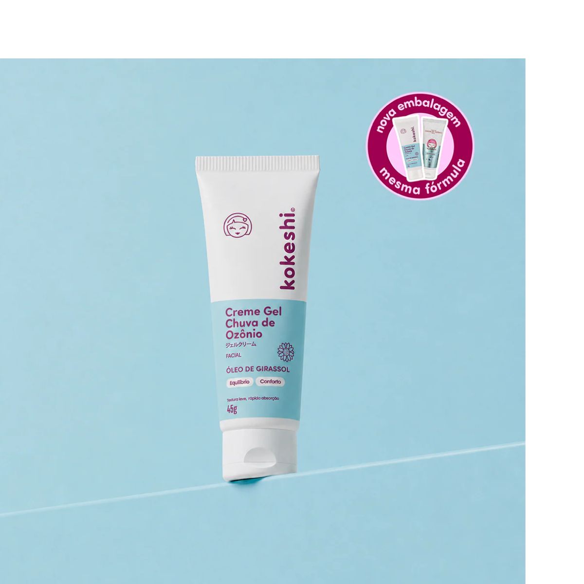 CREME GEL FACIAL CHUVA DE OZÔNIO KOKESHI 45G