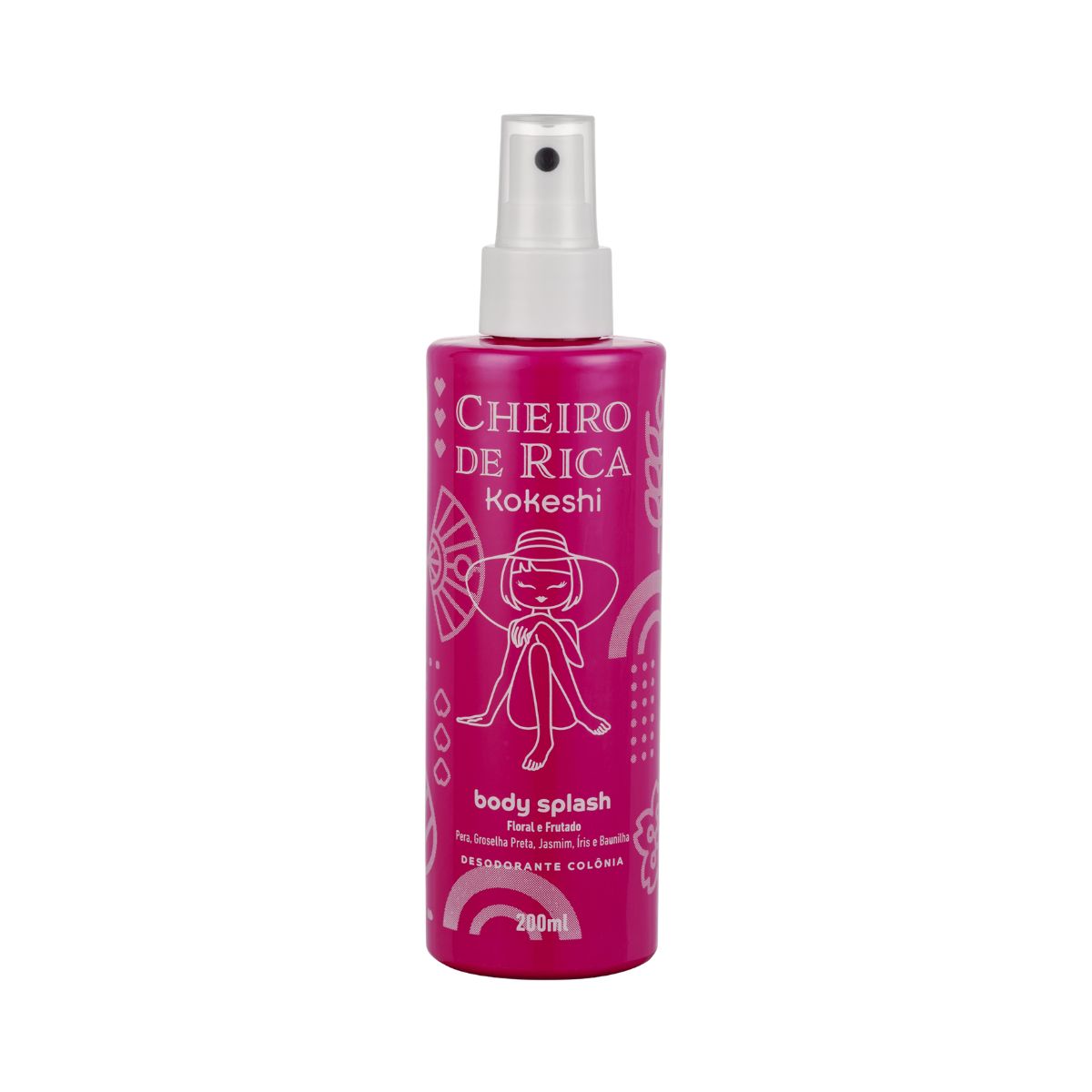 BODY SPLASH CHEIRO DE RICA FLORAL E FRUTADO KOKESHI 200ML