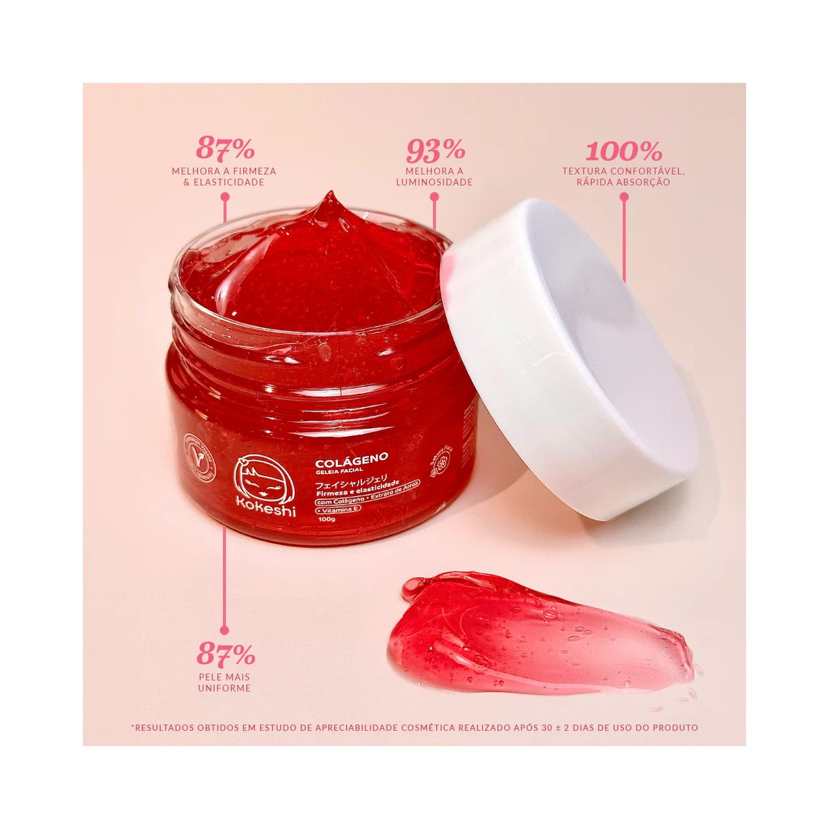 GELÉIA FACIAL DE COLÁGENO KOKESHI 100G