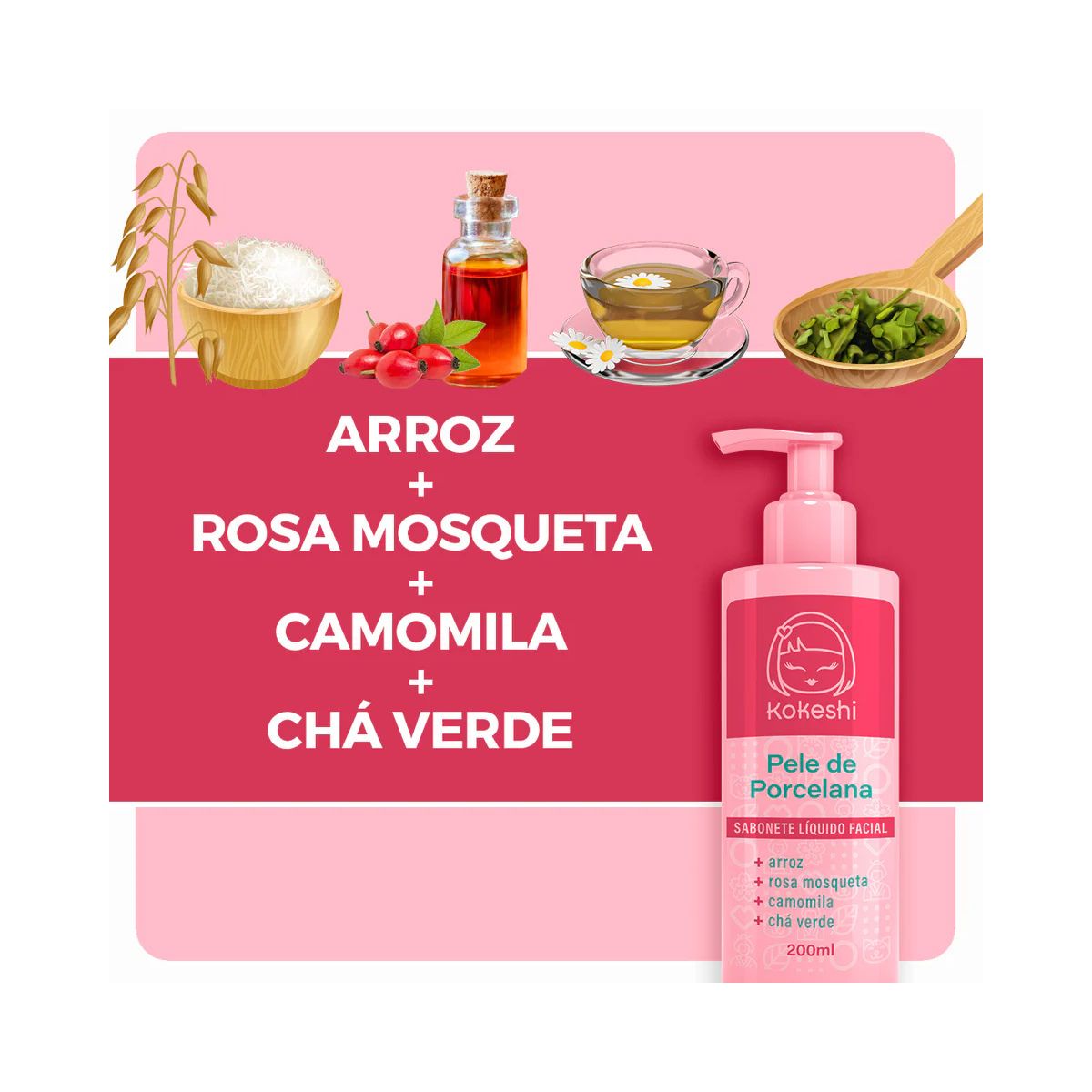 SABONETE LÍQUIDO FACIAL PELE DE PORCELANA KOKESHI 200ML