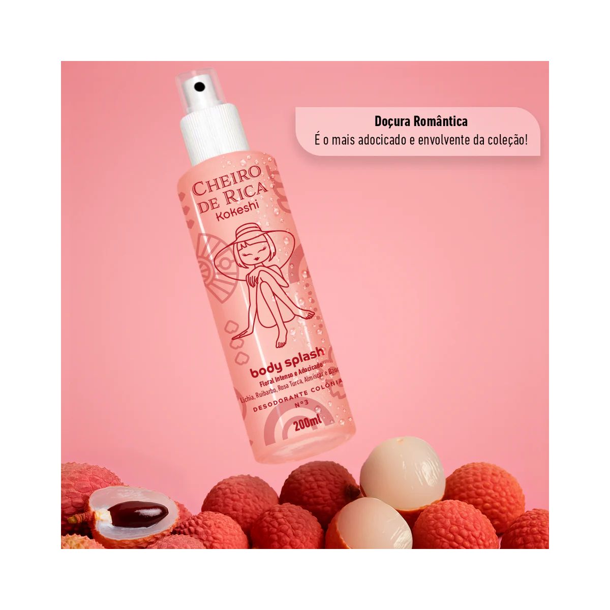 BODY SPLASH CHEIRO DE RICA FLORAL INTENSO E ADOCICADO 200ML