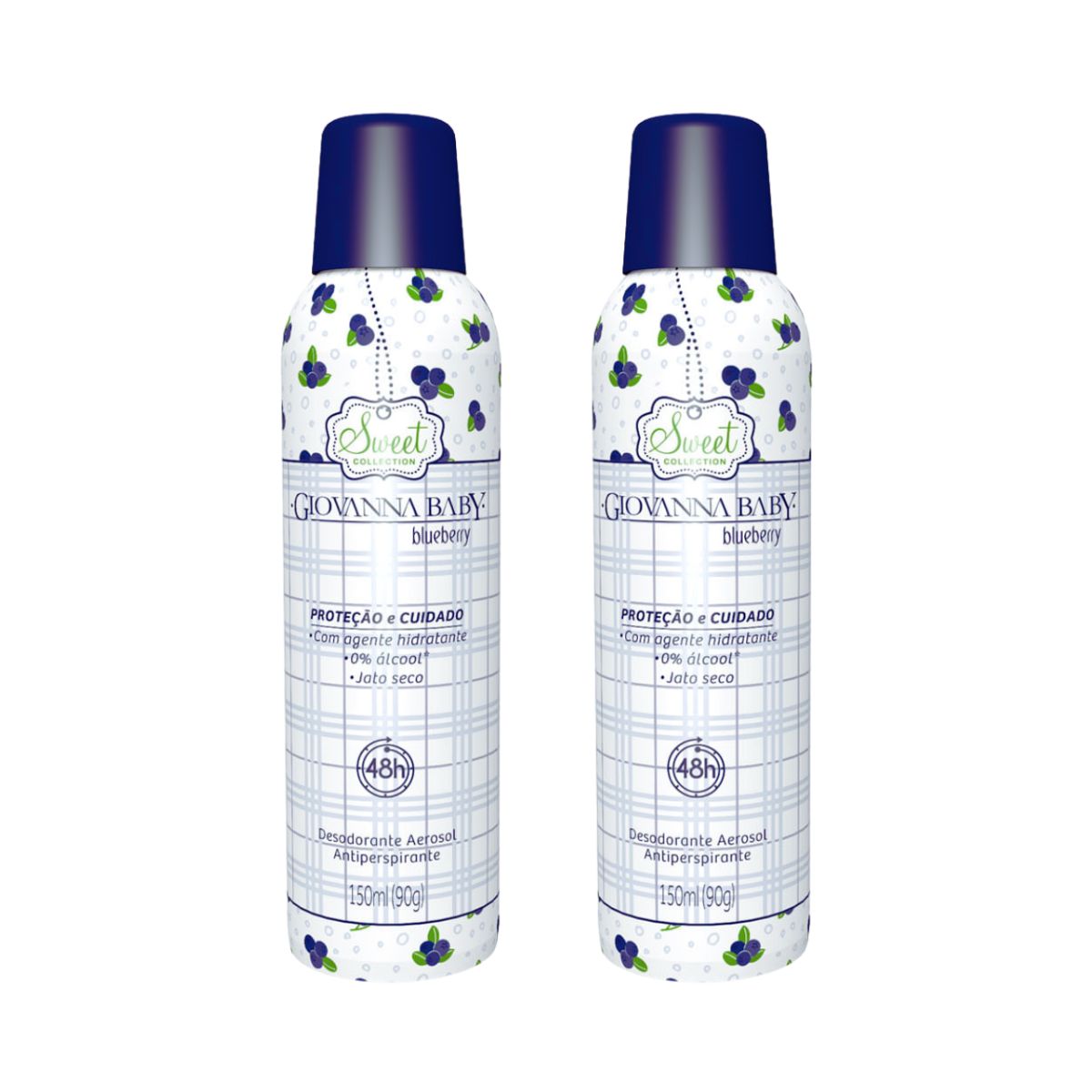 KIT GIOVANNA BABY 2 DESODORANTES AEROSSOL BLUEBERRY 150ML