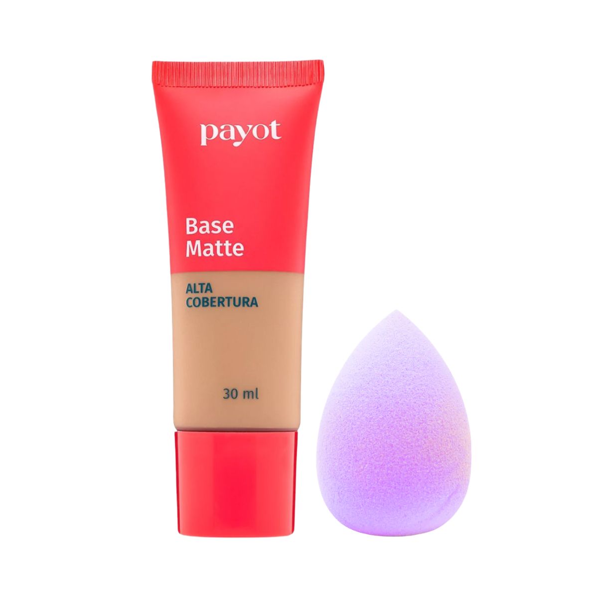 KIT PAYOT BASE MATTE COR 05 + ESPONJA PARA MAQUIAGEM