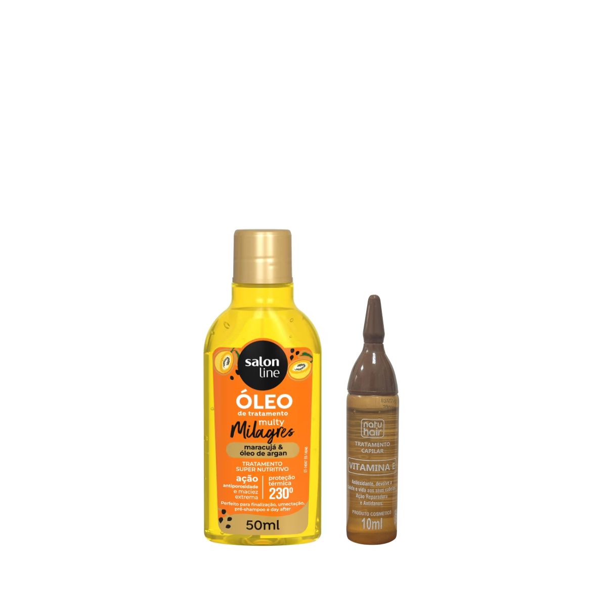 KIT SALON LINE CACHOS DOS SONHOS ÓLEO DE MARACUJÁ 50ML + AMPOLA TRATAMENTO VITAM