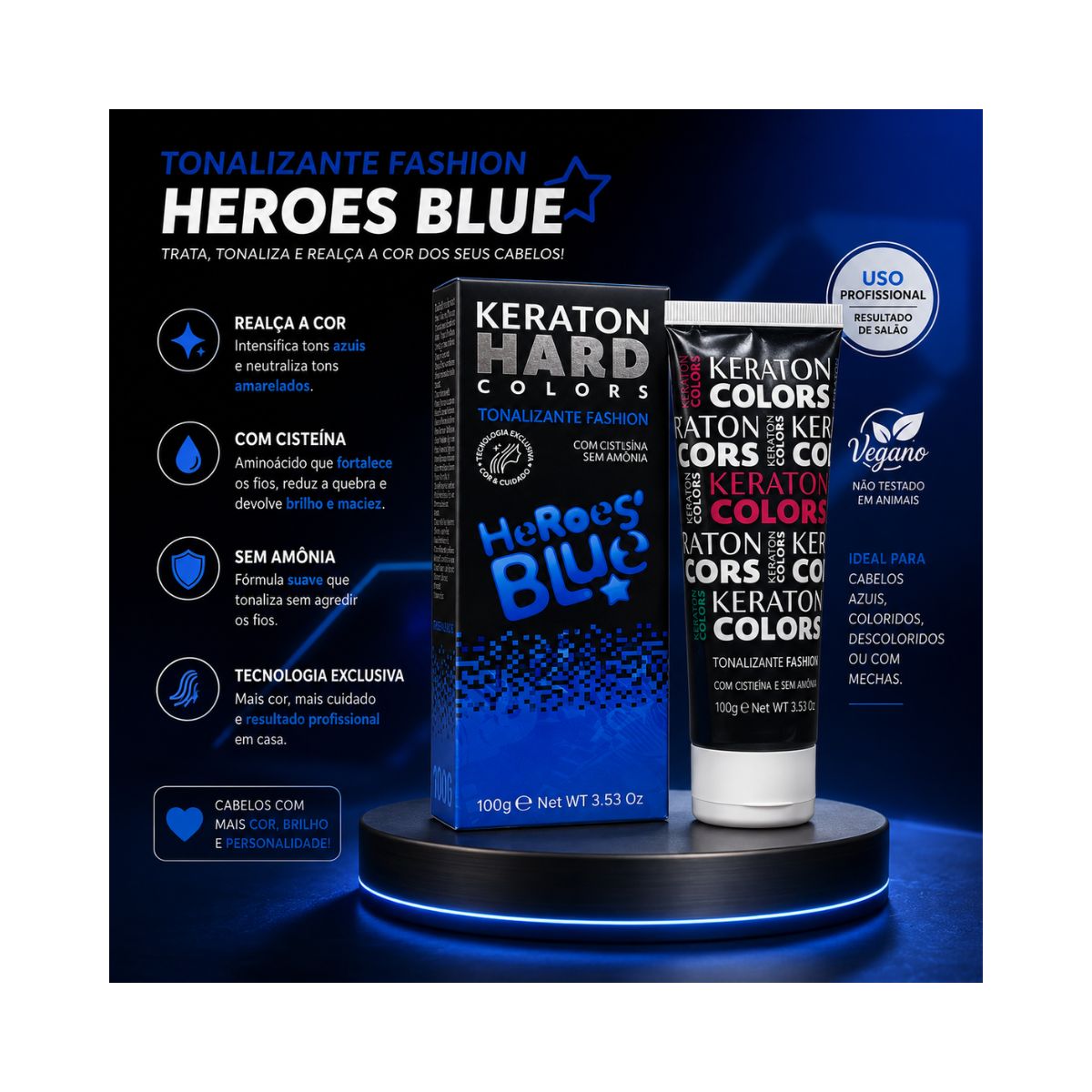 TONALIZANTE KERATON HARD HEROES BLUE KERT 100G