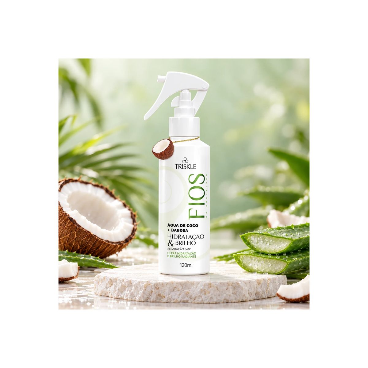 SPRAY ÁGUA DE COCO FIOS HIDRATAÇÃO E BRILHO TRISKLE120ML