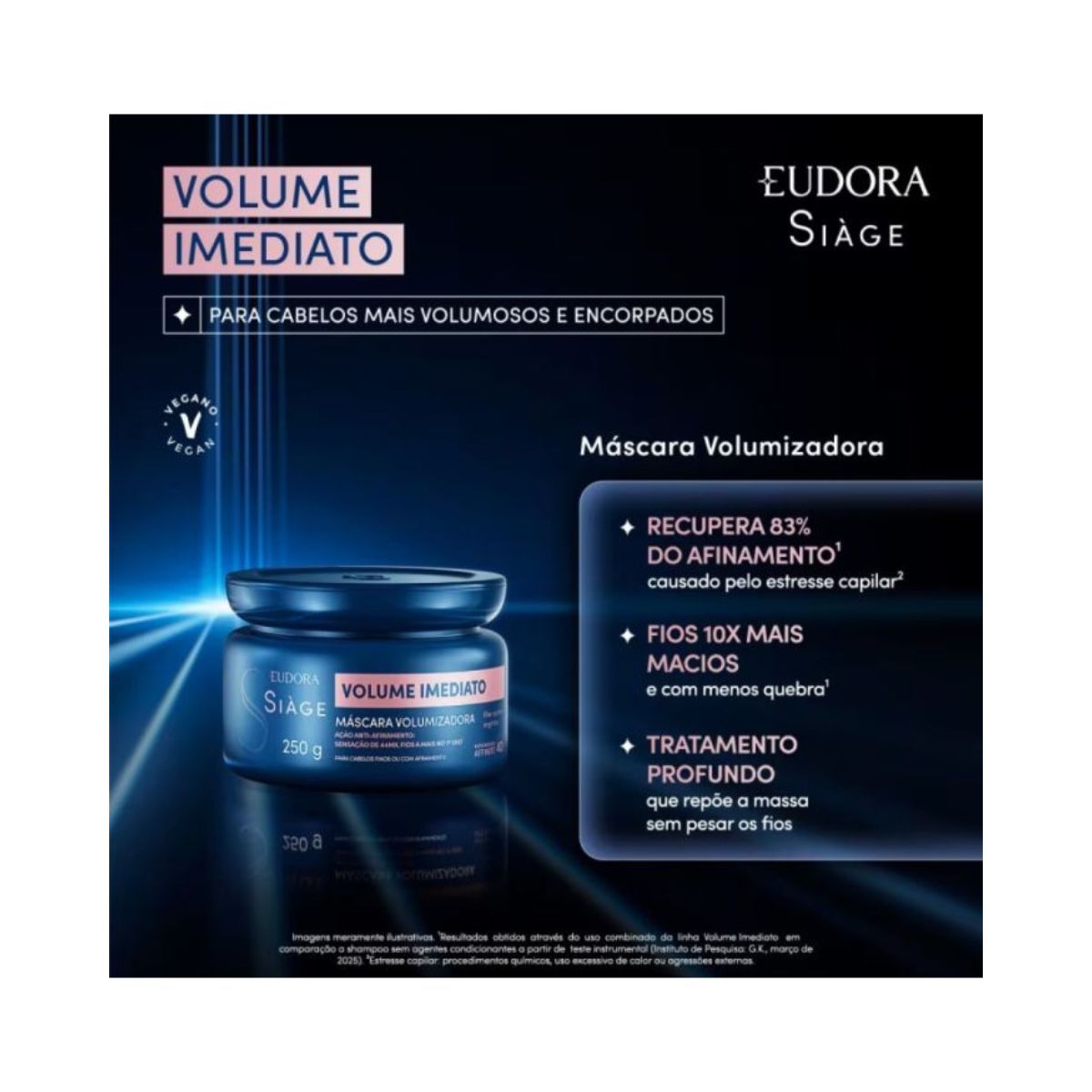 MÁSCARA SIÀGE VOLUME IMEDIATO EUDORA 250G