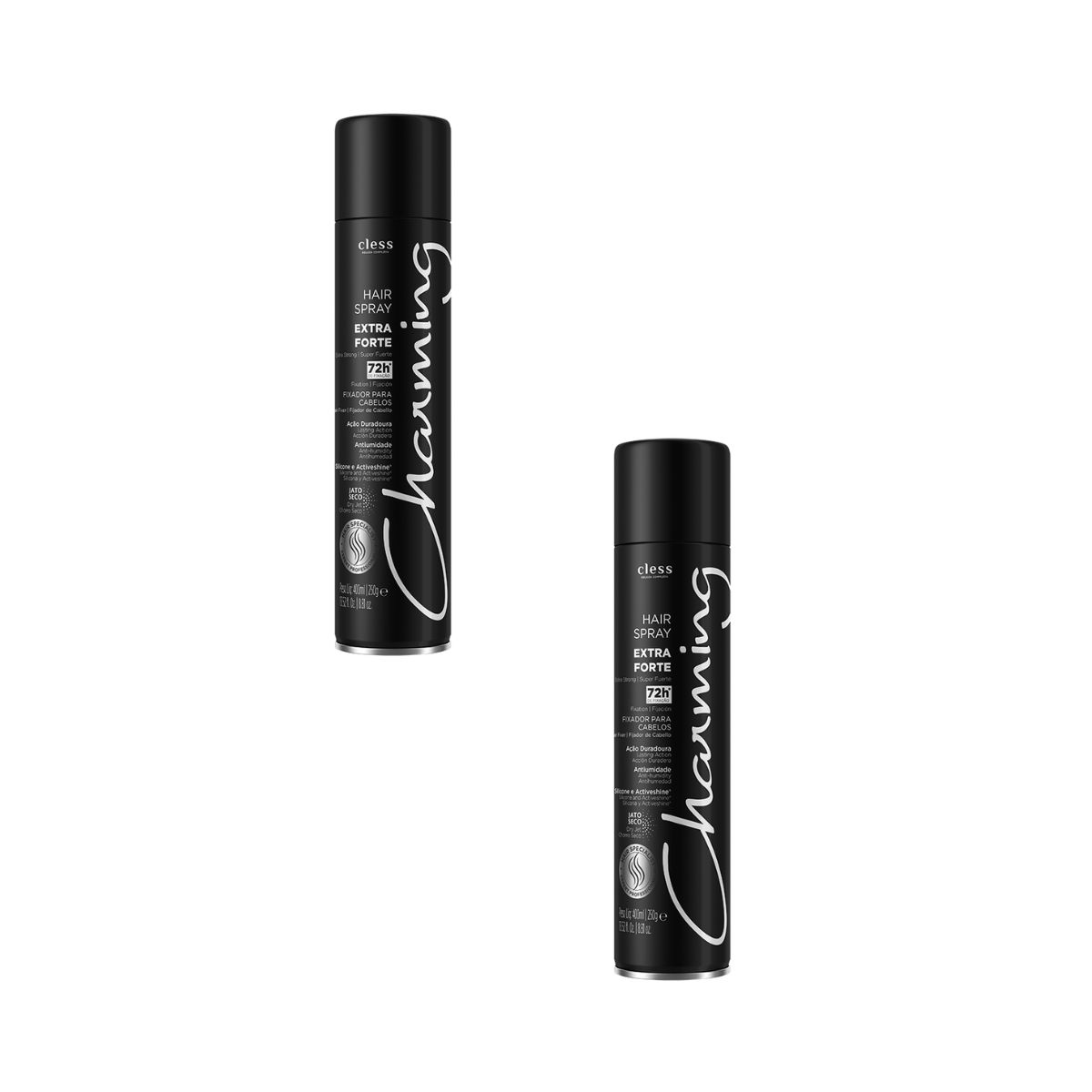 KIT CLESS 2 HAIR SPRAY FIXADOR CHARMING EXTRA FORTE 400ML