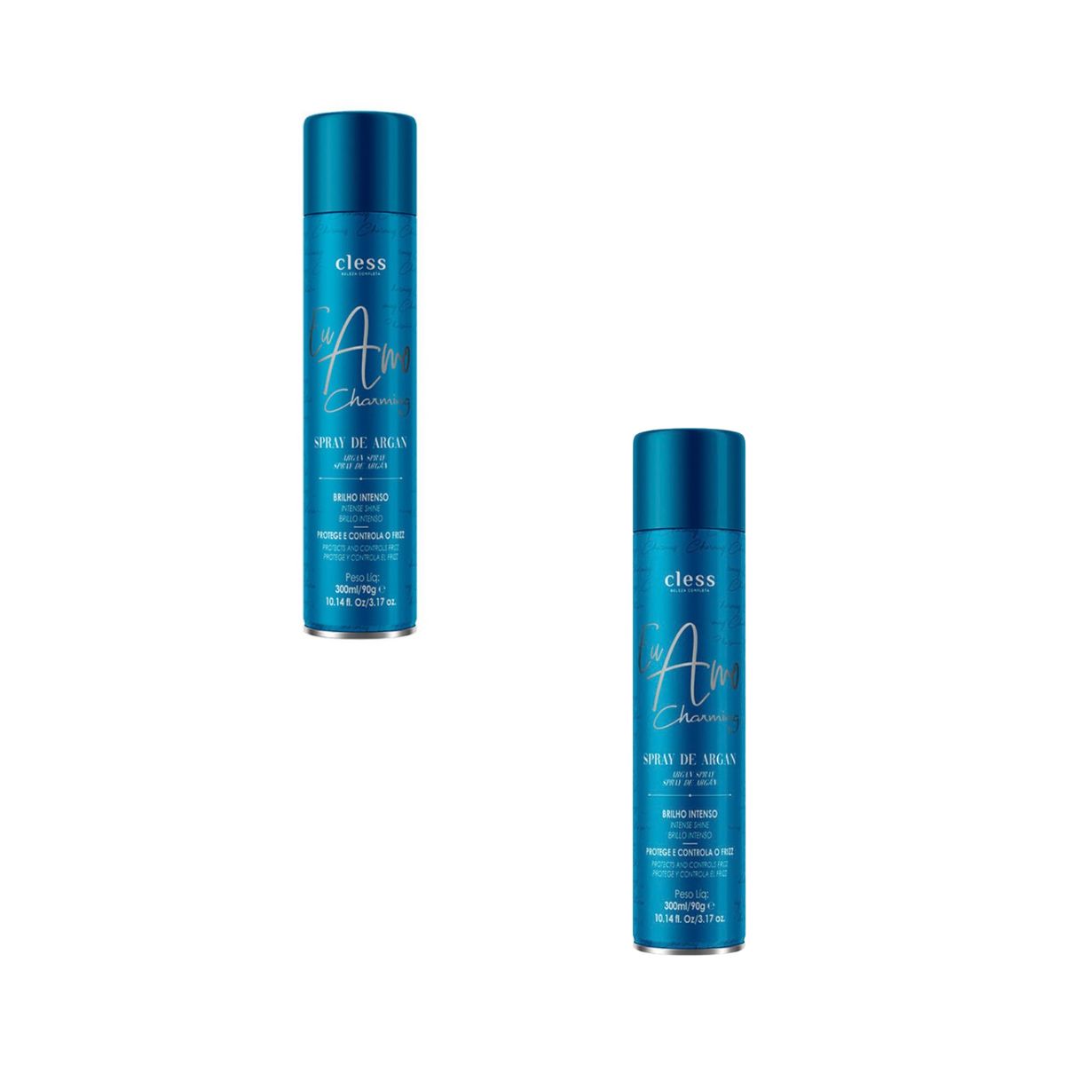 KIT CLESS 2 SPRAY DE BRILHO ARGAN EU AMO CHARMING 300ML