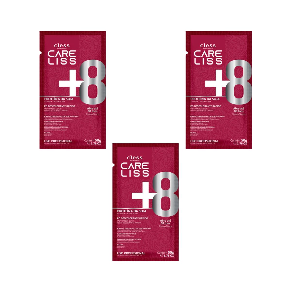 KIT CARE LISS 3 PÓS DESCOLORANTES PROTEINA DE SOJA 50G