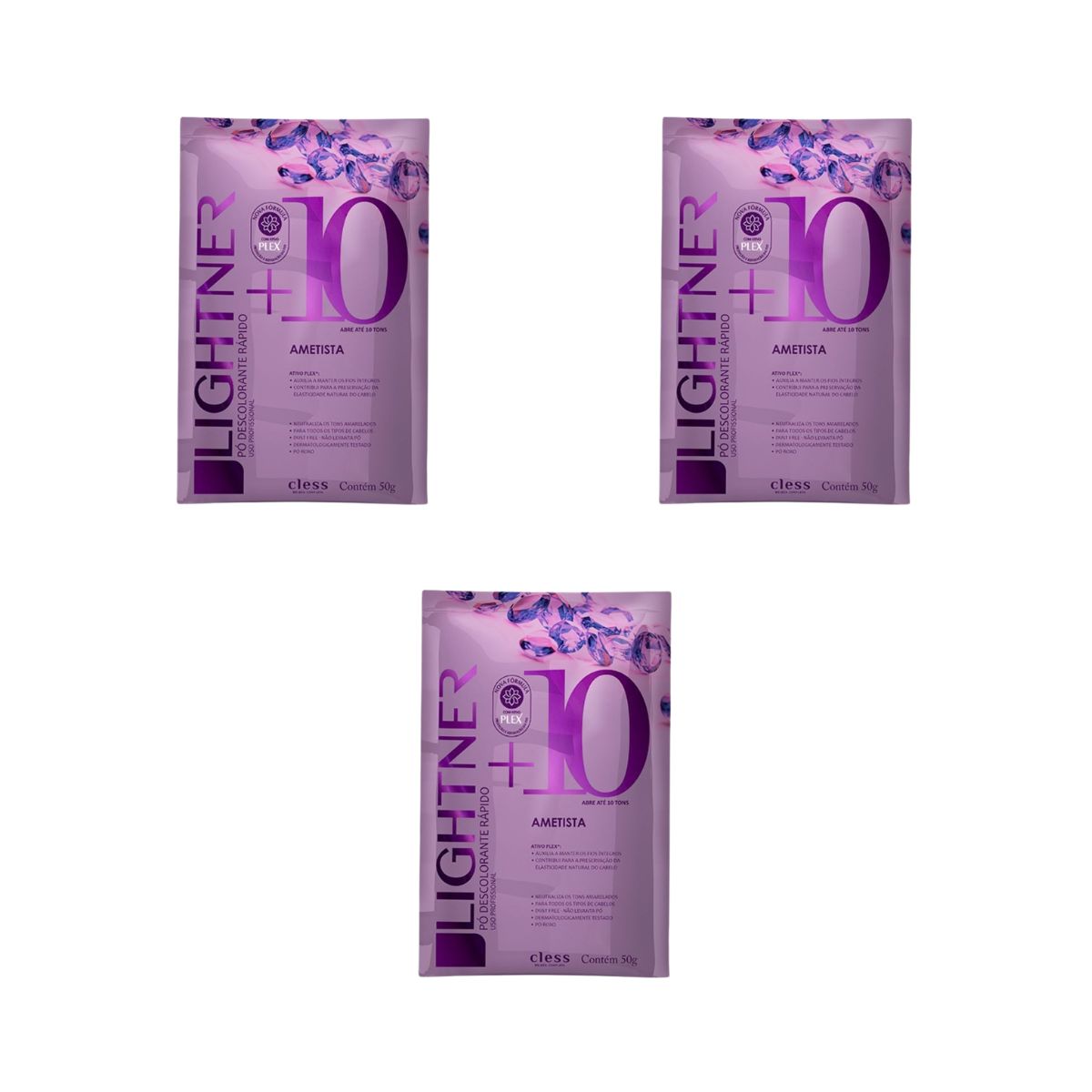 KIT CLESS 3 PÓS DESCOLORANTES LIGHTNER AMETISTA 50G