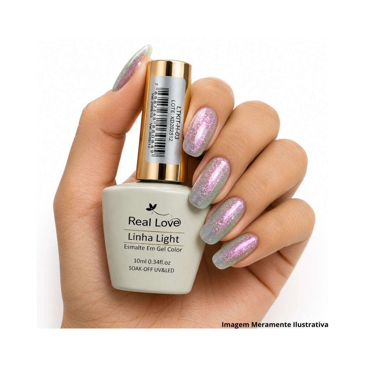 ESMALTE EM GEL REAL LOVE LINHA LIGHT 10ML LTKIT-H-03