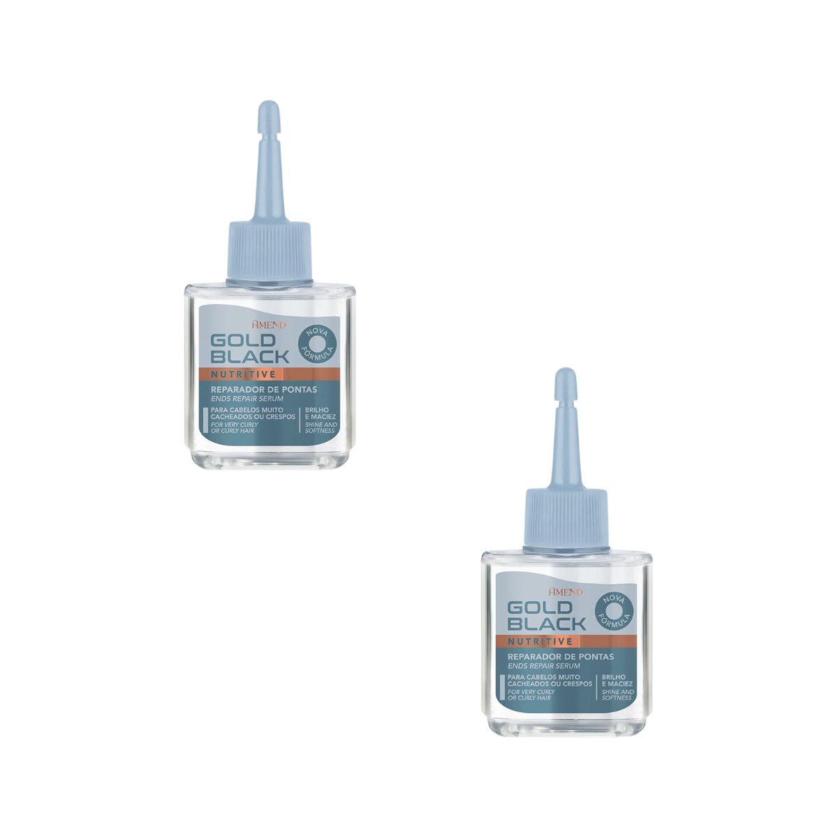 KIT AMEND 2 REPARADORES DE PONTAS NUTRITIVO GOLD BLACK 30ML