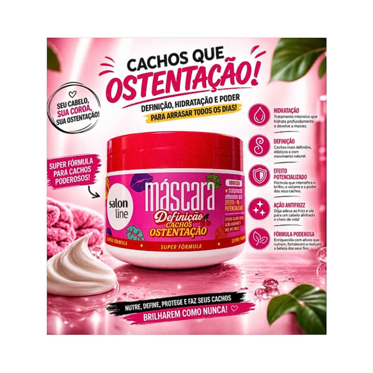 MASCARA CONDICIONANTE DEFINICAO CACHOS OSTENTACAO SALON LINE 300GR