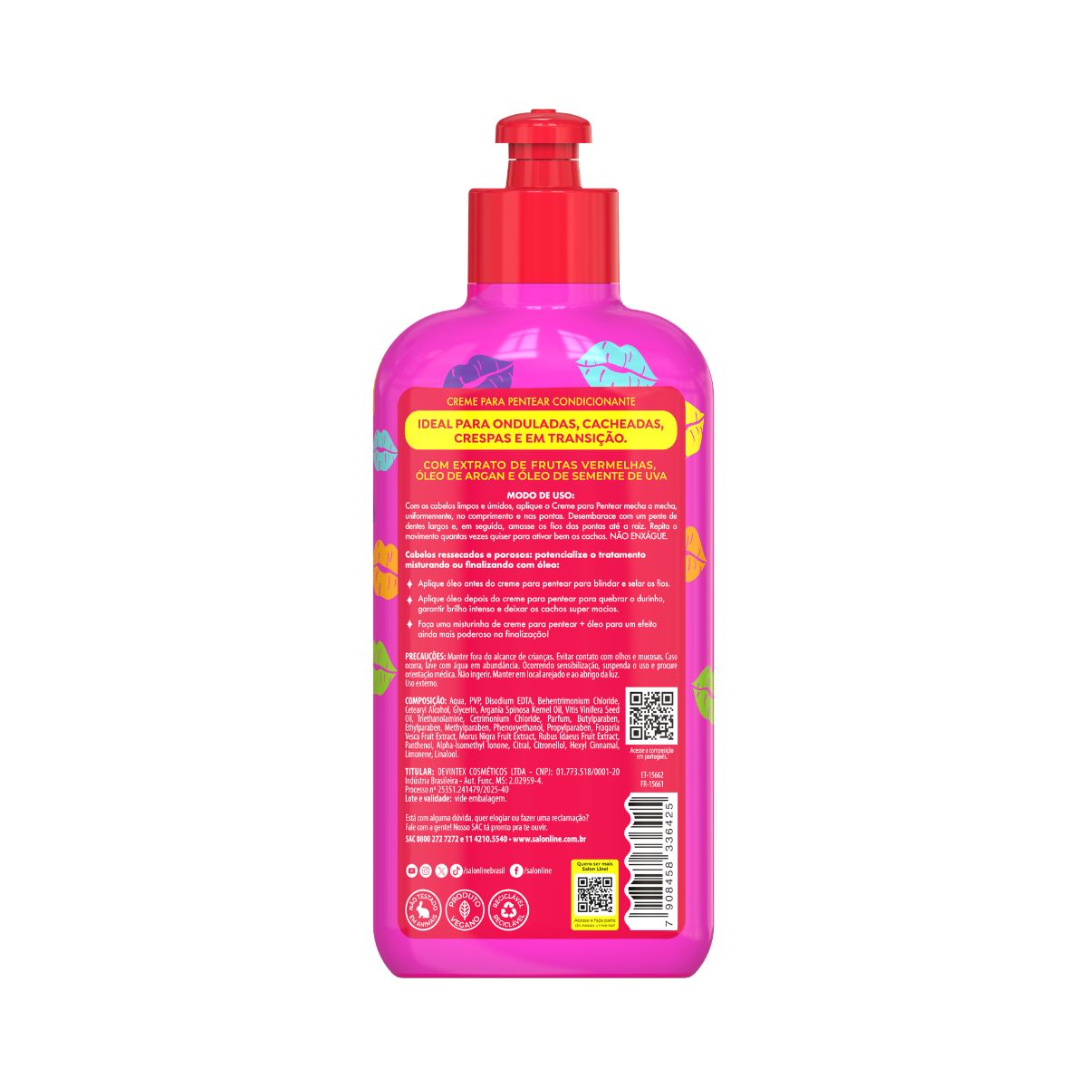 CREME PENTEAR CONDICIONADOR DEFINICAO CACHOS OSTENTACAO SALON LINE 300ML