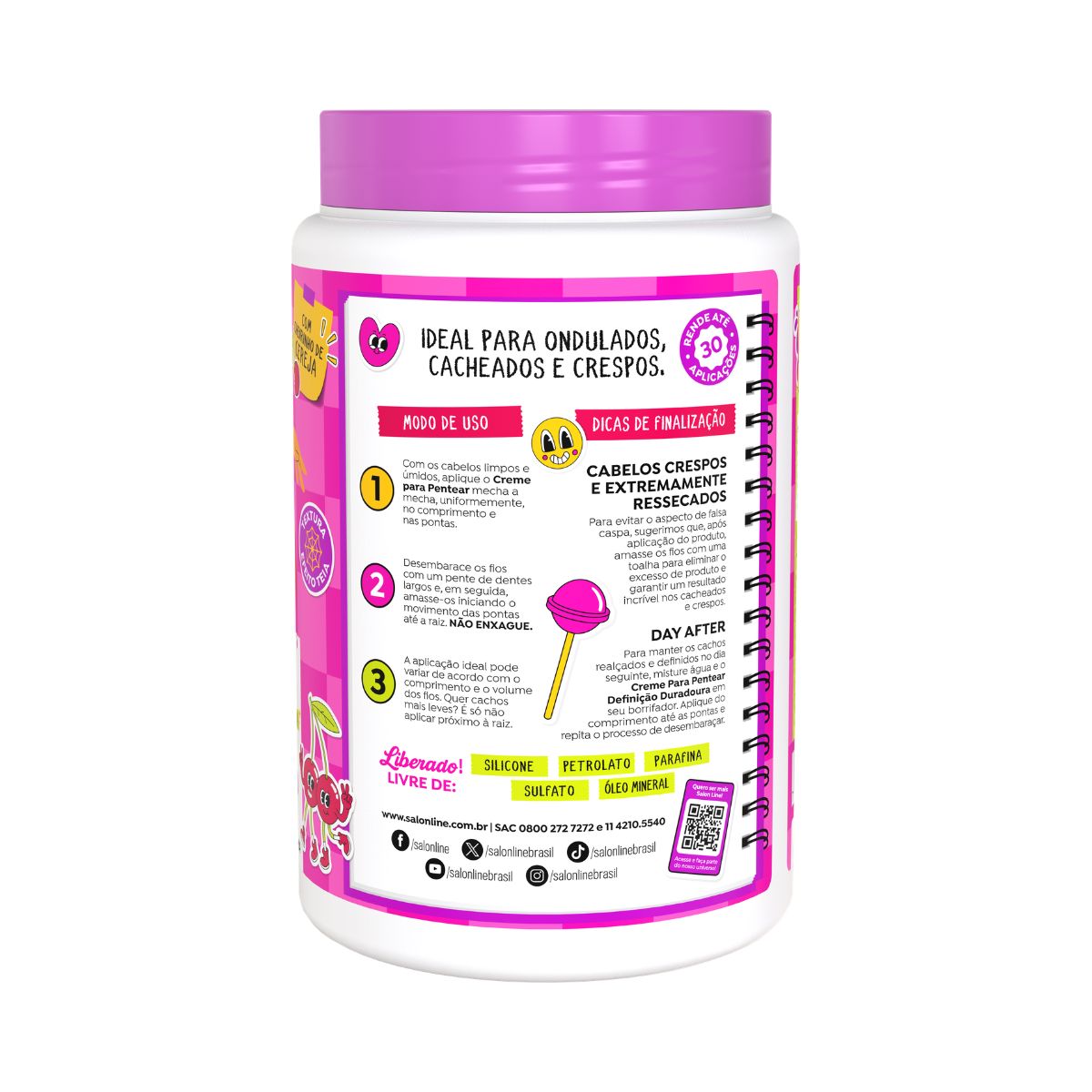 CREME PENTEAR CONDICIONADOR CEREJA DEFINICAO DURADOURA SALON LINE 1KG