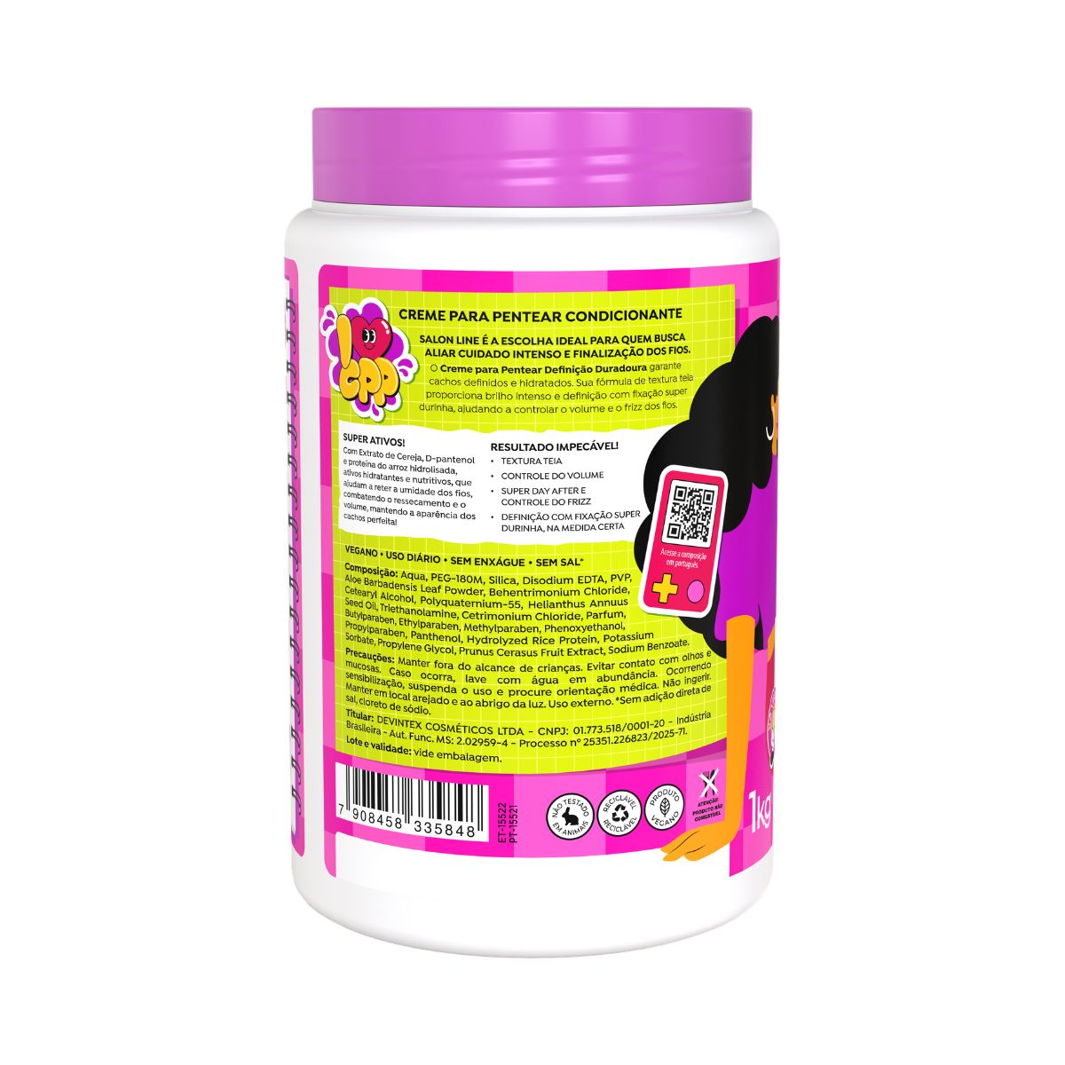 CREME PENTEAR CONDICIONADOR CEREJA DEFINICAO DURADOURA SALON LINE 1KG